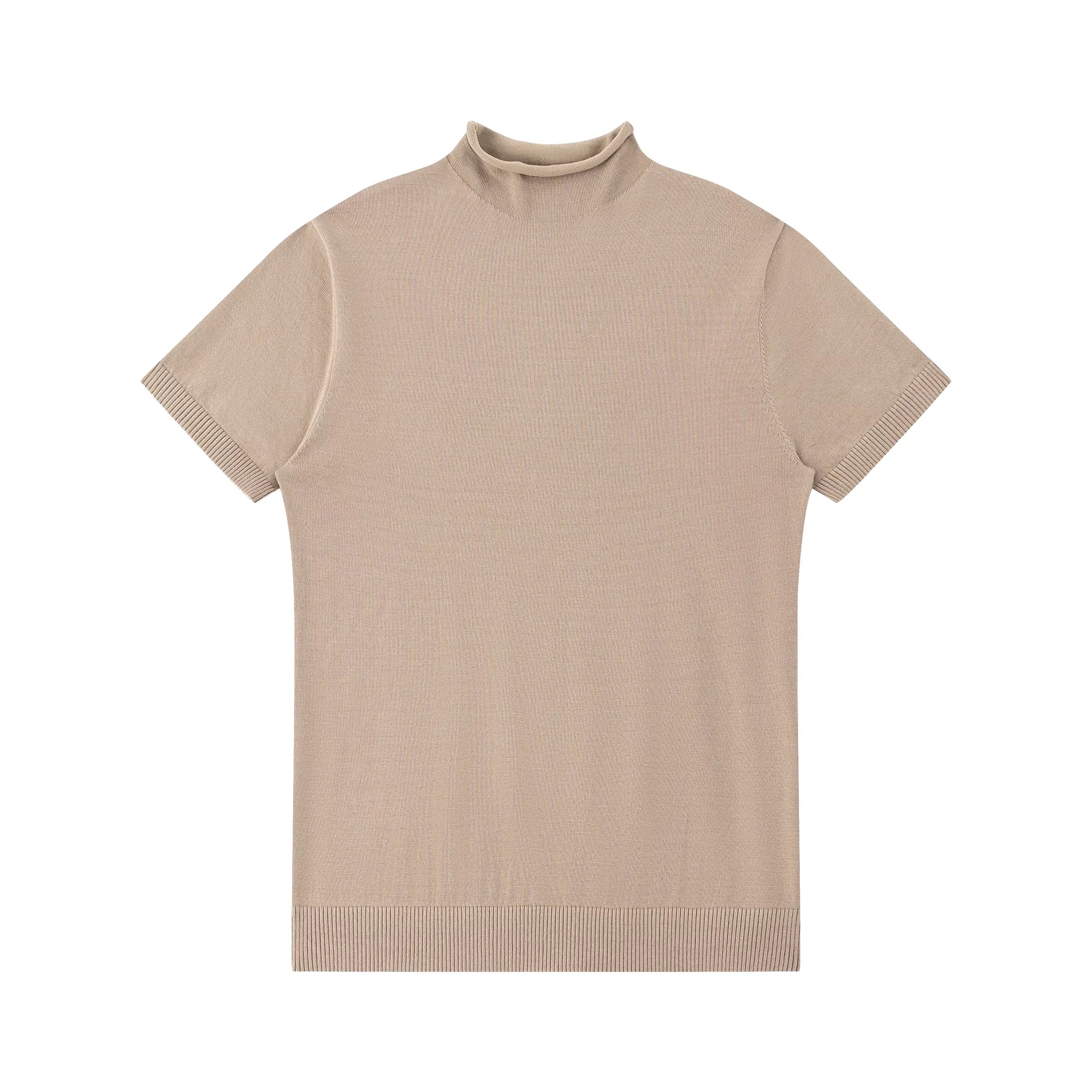 Y OFFICIAL Fitted Tencel-Wool Mock Neck Knit Top