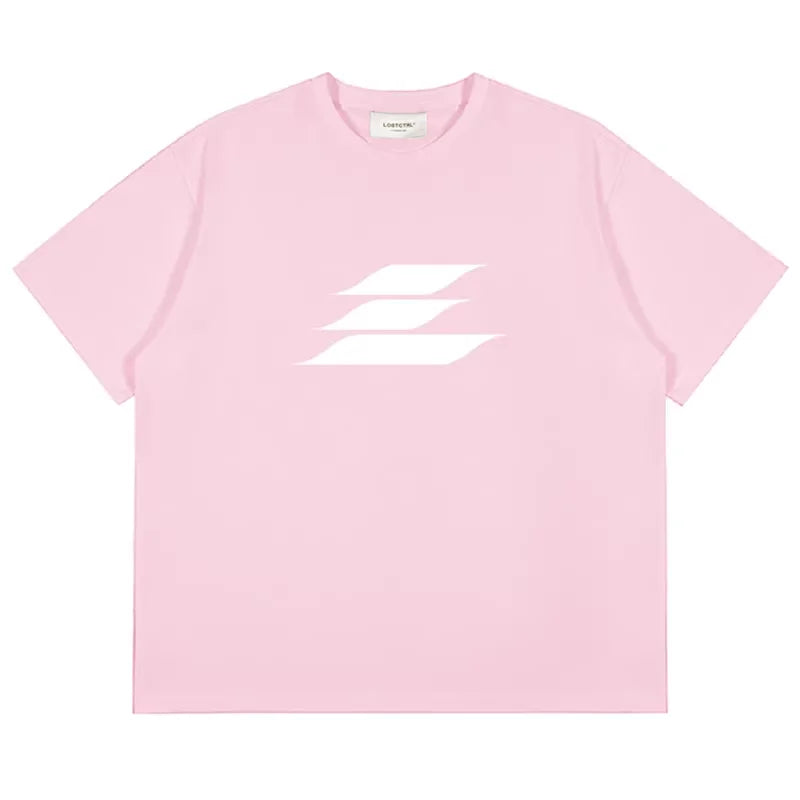 LOSTCTRL Unisex Oversized Cotton T-Shirt with Logo Print