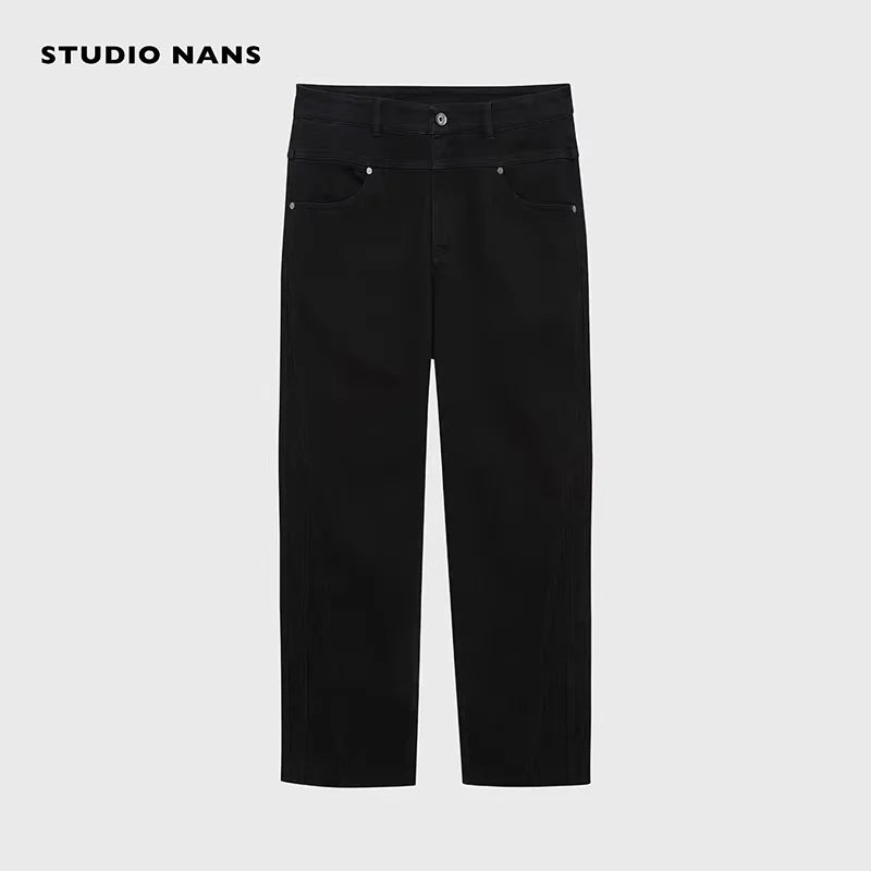 NANS Menswear Vintage Washed Flared Denim Pants