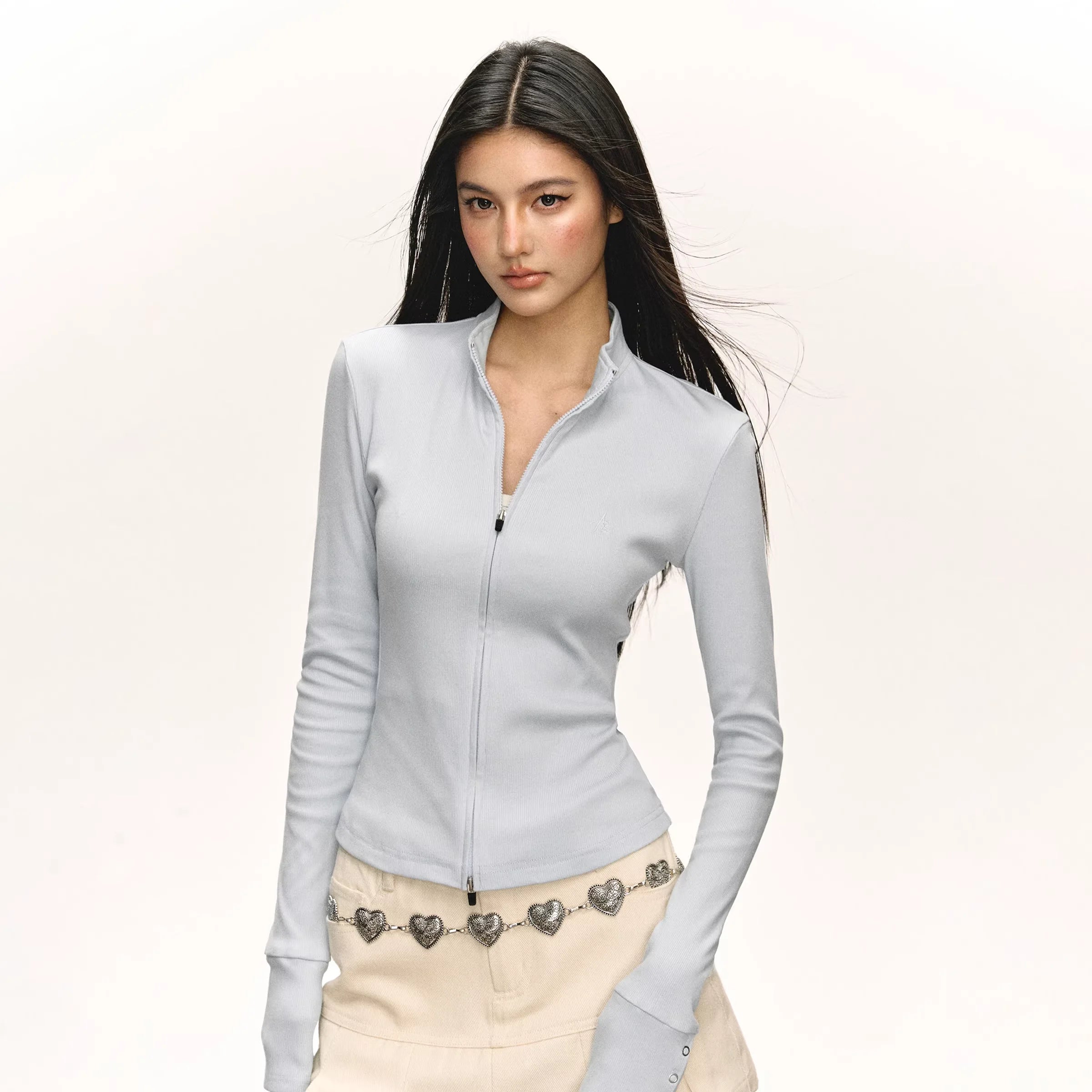 ARISEISM Women's Stand Collar Slim Fit Zip Jacket - Autumn 2025