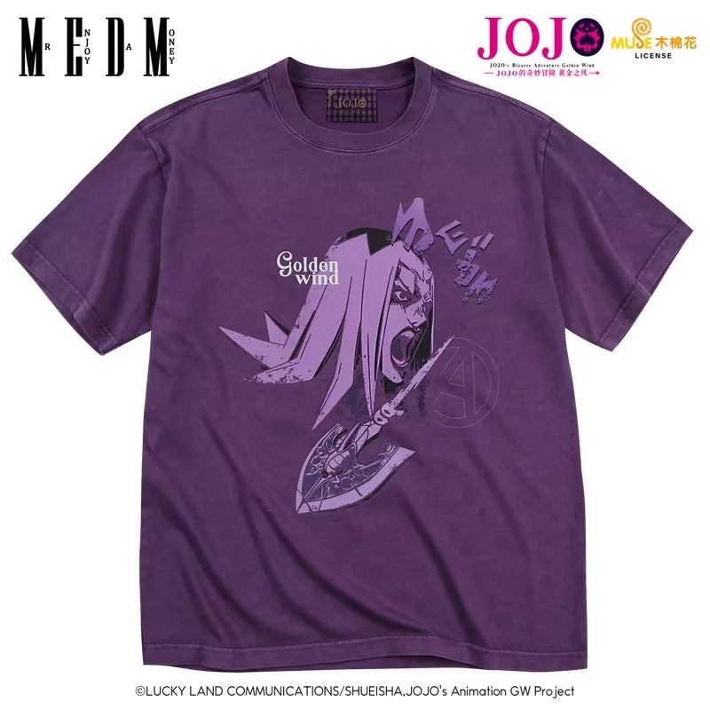MEDM Men's Vintage Washed Graphic T-Shirt with Anime Print