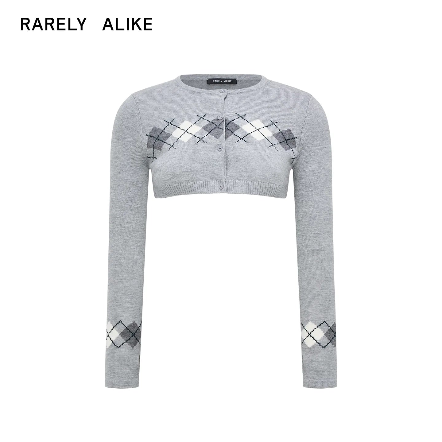 RARELY ALIKE Argyle Knit Cardigan and Camisole Set