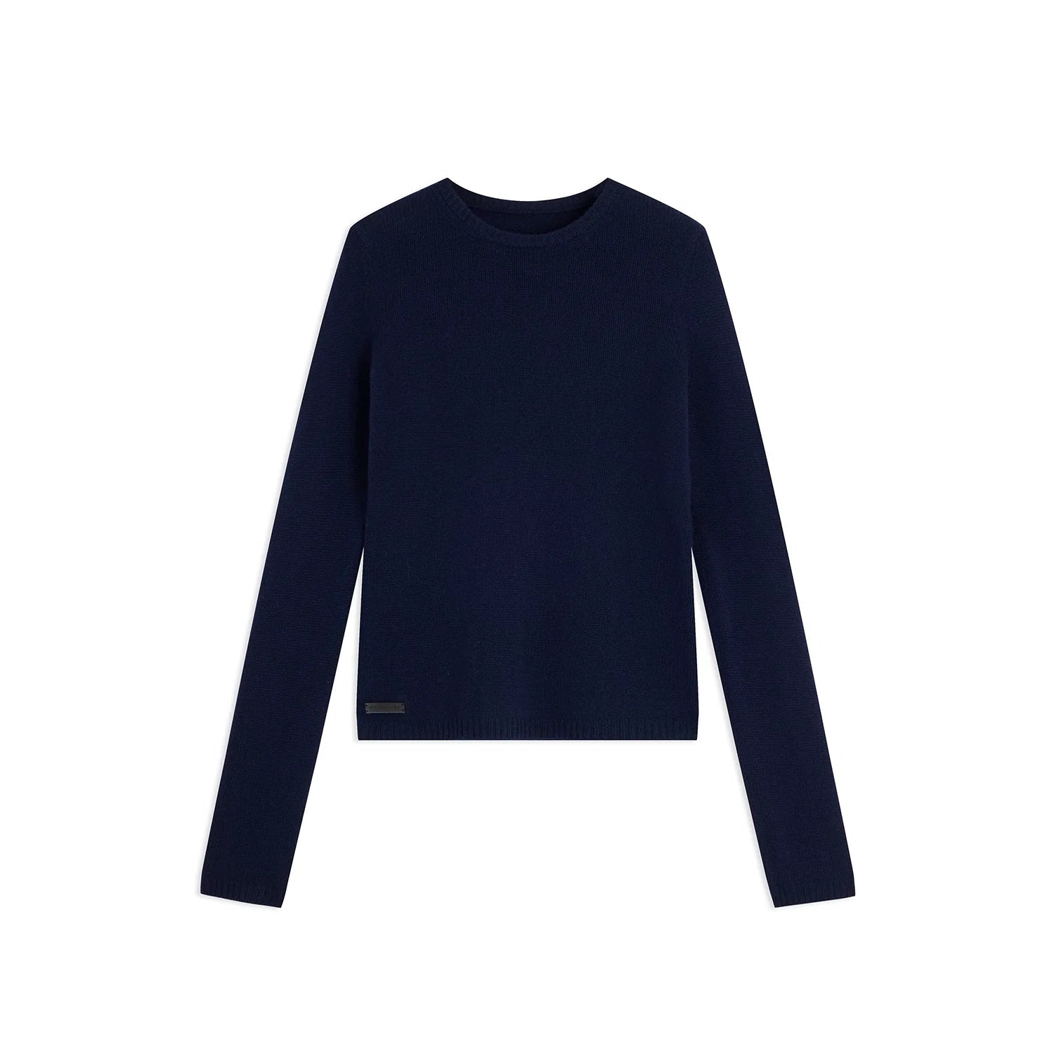 alright then Women's Fitted Wool Crewneck Sweater - Double Layer Knit