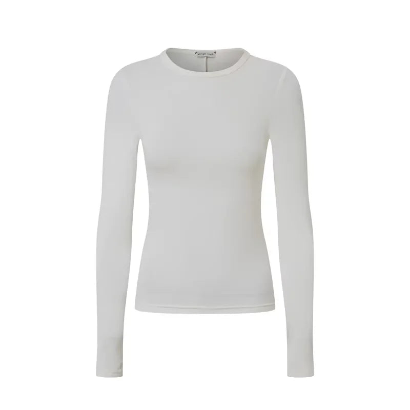 alright then Women's Slim Fit Long Sleeve Stretch Cotton T-Shirt