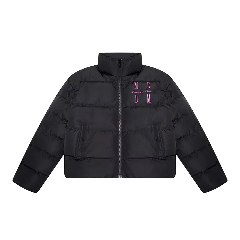 MEDM 90% Duck Down Embroidered Stand Collar Winter Jacket
