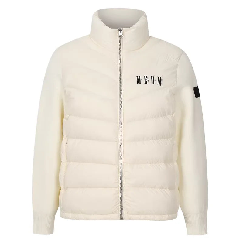 MEDM Men's Lightweight Duck Down Vest with Stand Collar and Raglan Sleeves