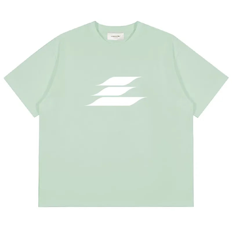 LOSTCTRL Unisex Oversized Cotton T-Shirt with Logo Print