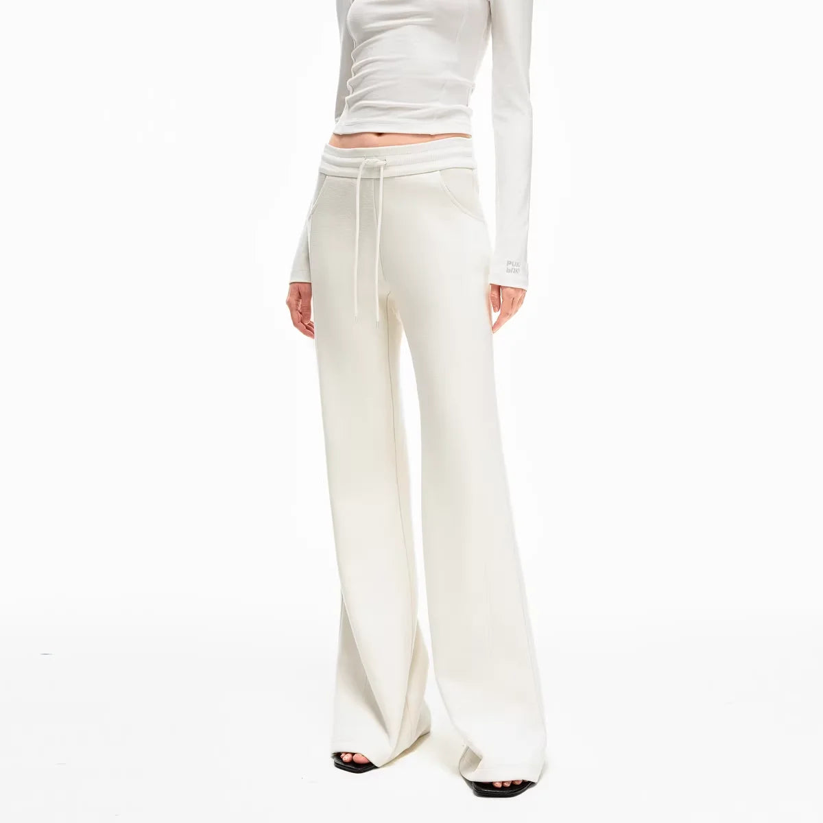 PUKI Slim Fit Athleisure Set with Flared Pants