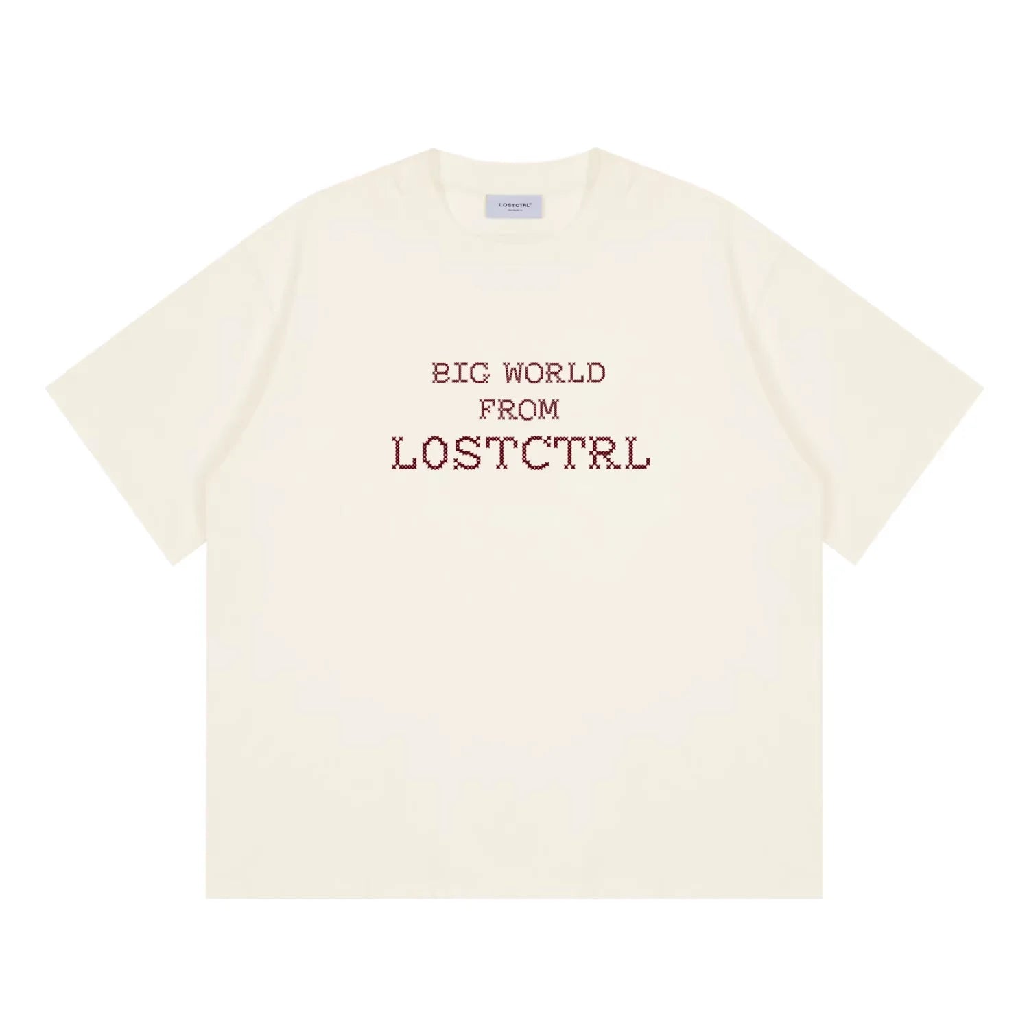 LOSTCTRL Men's Oversized Cross-Stitch Letter T-Shirt - Summer Streetwear