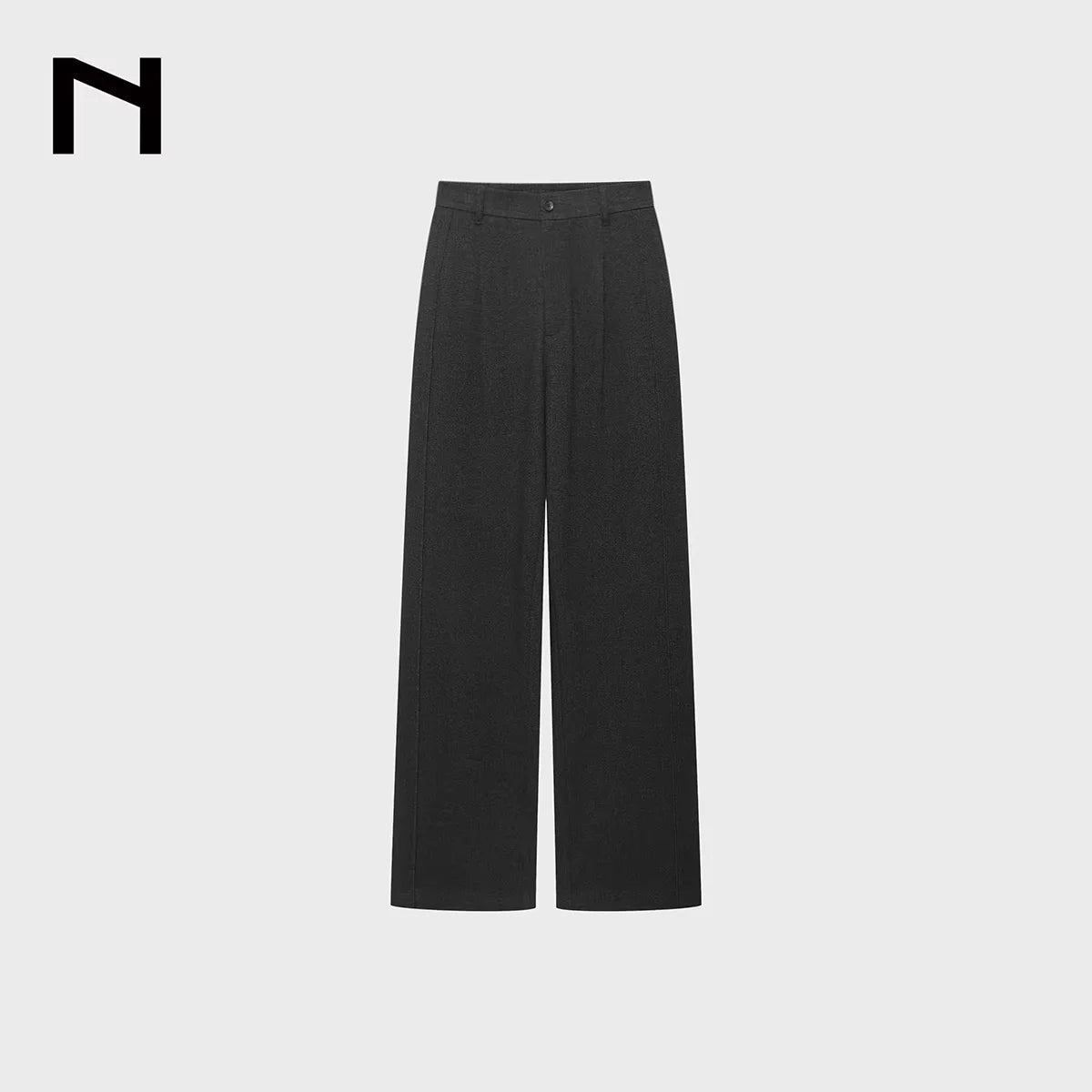 NANS Menswear Men's Grey Wide-Leg Cotton-Blend Trousers