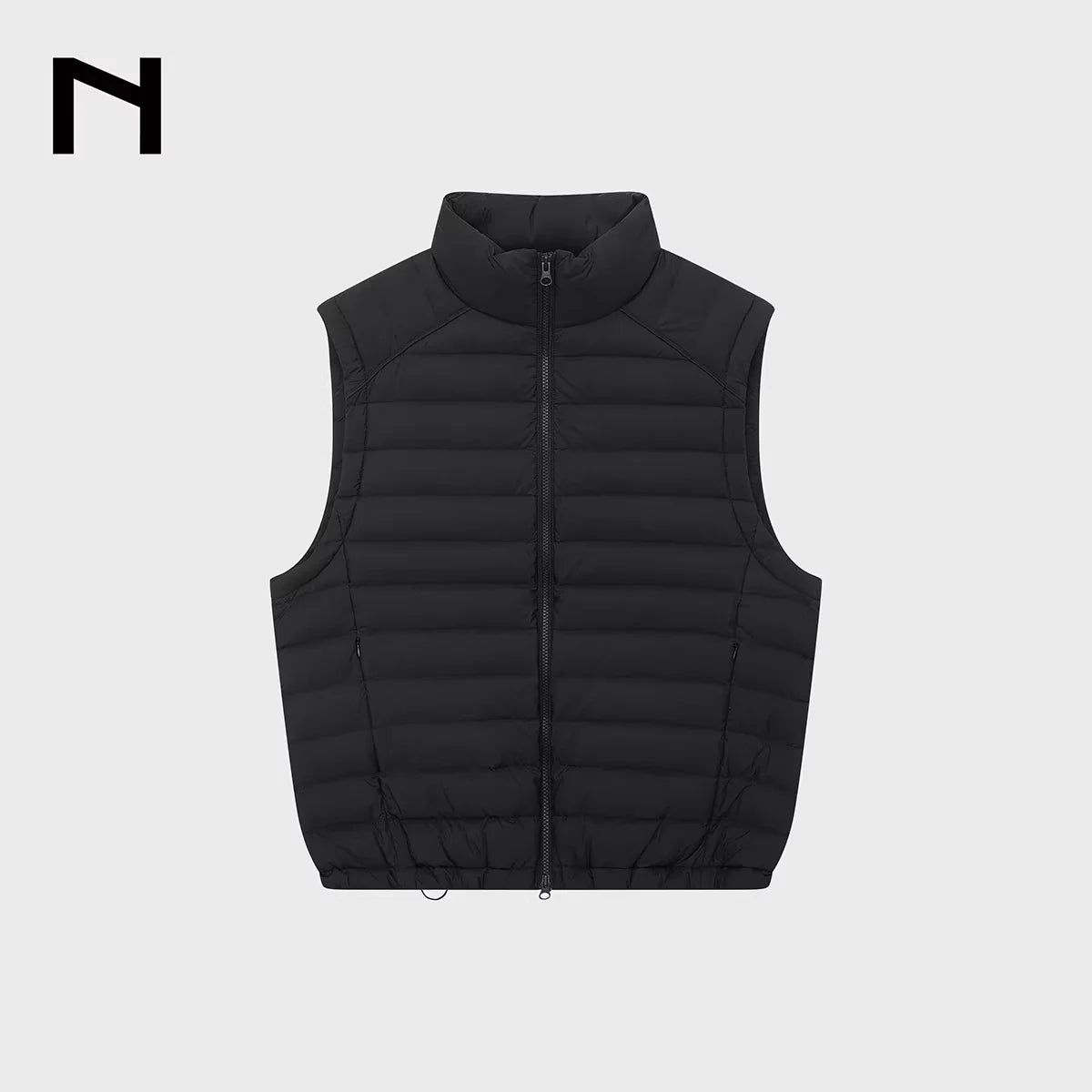 NANS Menswear Mens White Duck Down Crinkled Ribbed Short Puffer Jacket Vest
