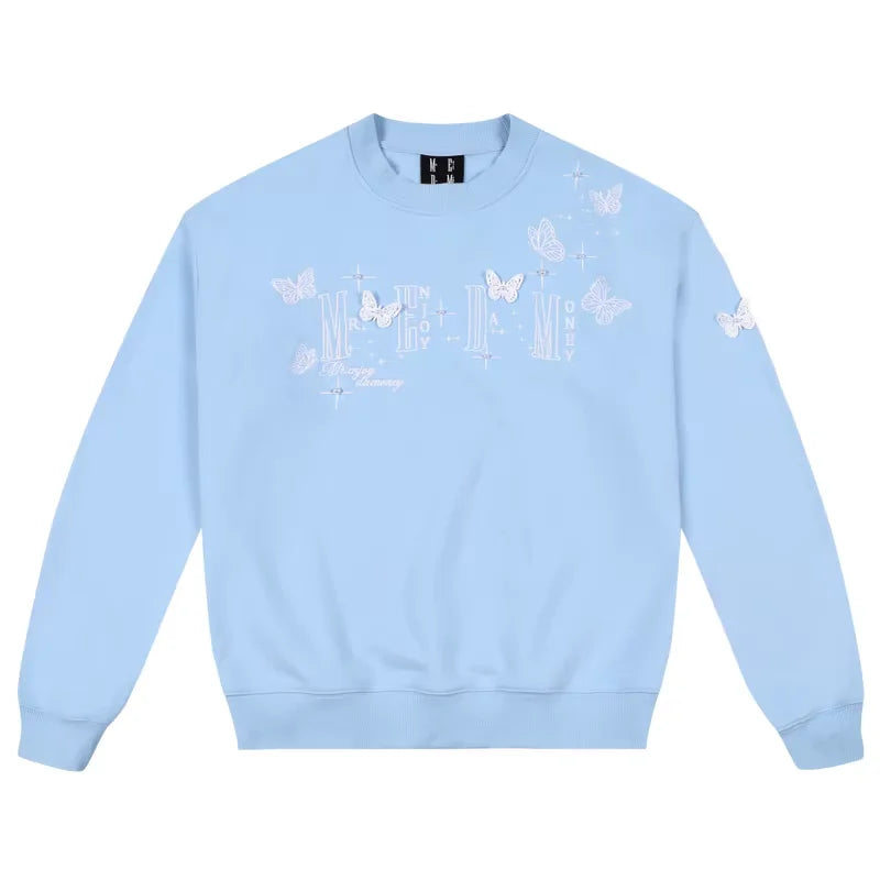 MEDM 3D Butterfly Graphic Crewneck Sweatshirt for Men