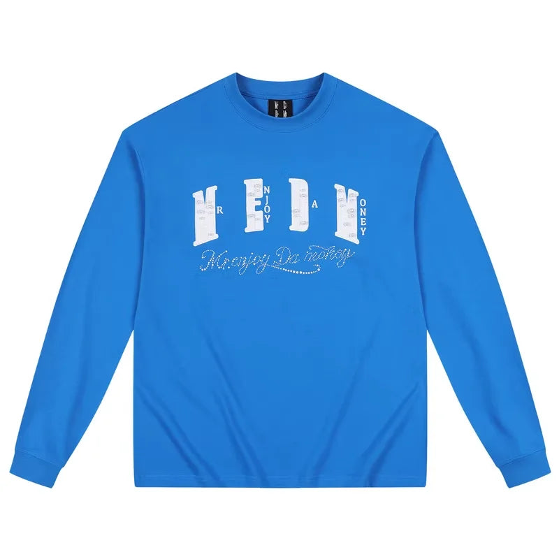 MEDM Multicolor Patch Crew Neck Loose Long Sleeve Sweatshirt
