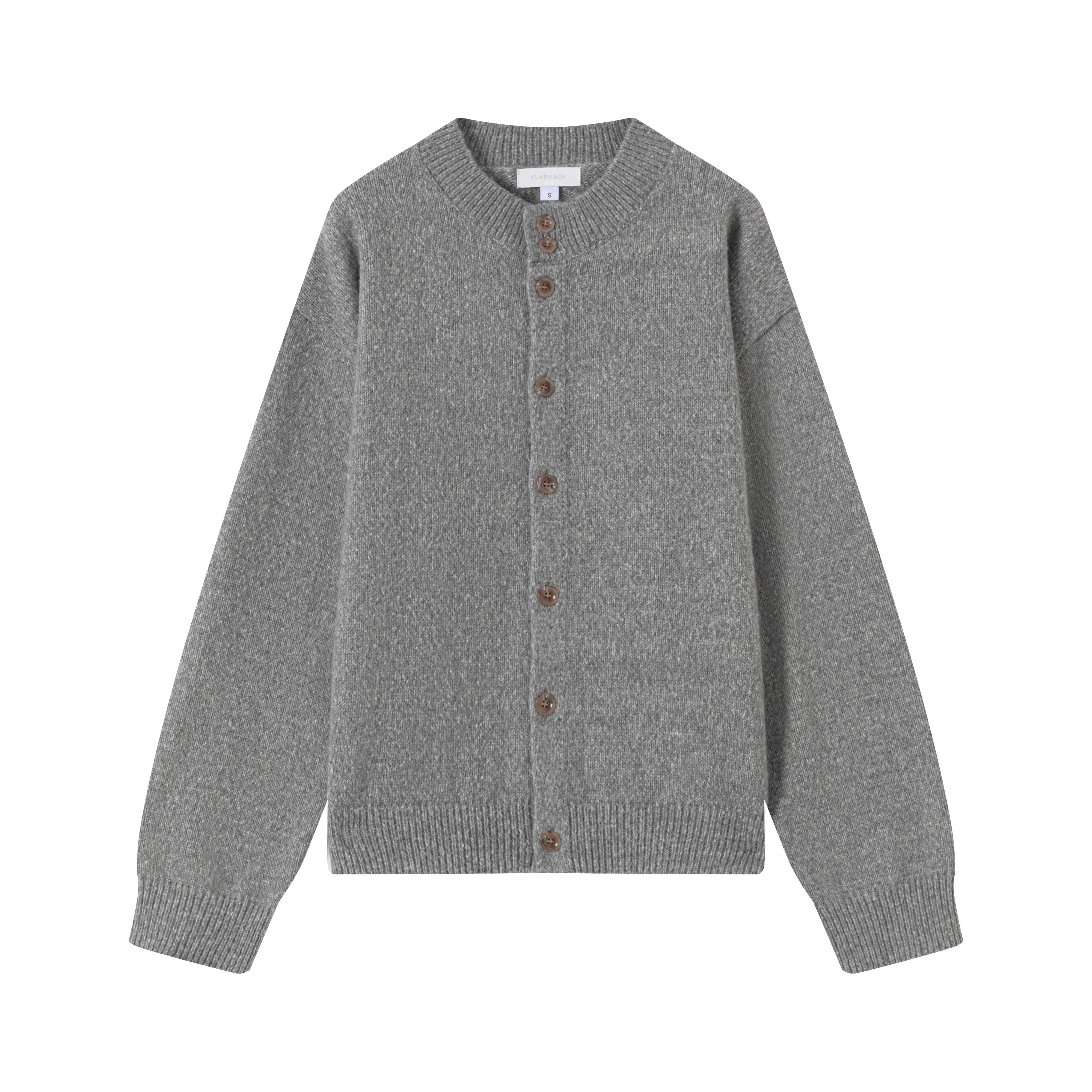 VLABMADE Mixed Color Slub Yarn Loose Knit Cardigan