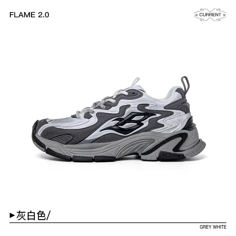BLINDNOPLAN Unisex Retro Flame Thick-Soled Running Sneakers