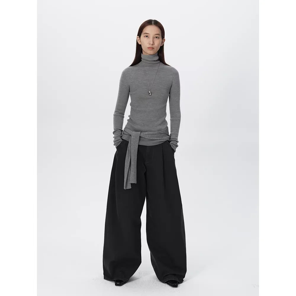 RandomPiece 120S Wool Turtleneck Sweater - Seamless & Machine Washable