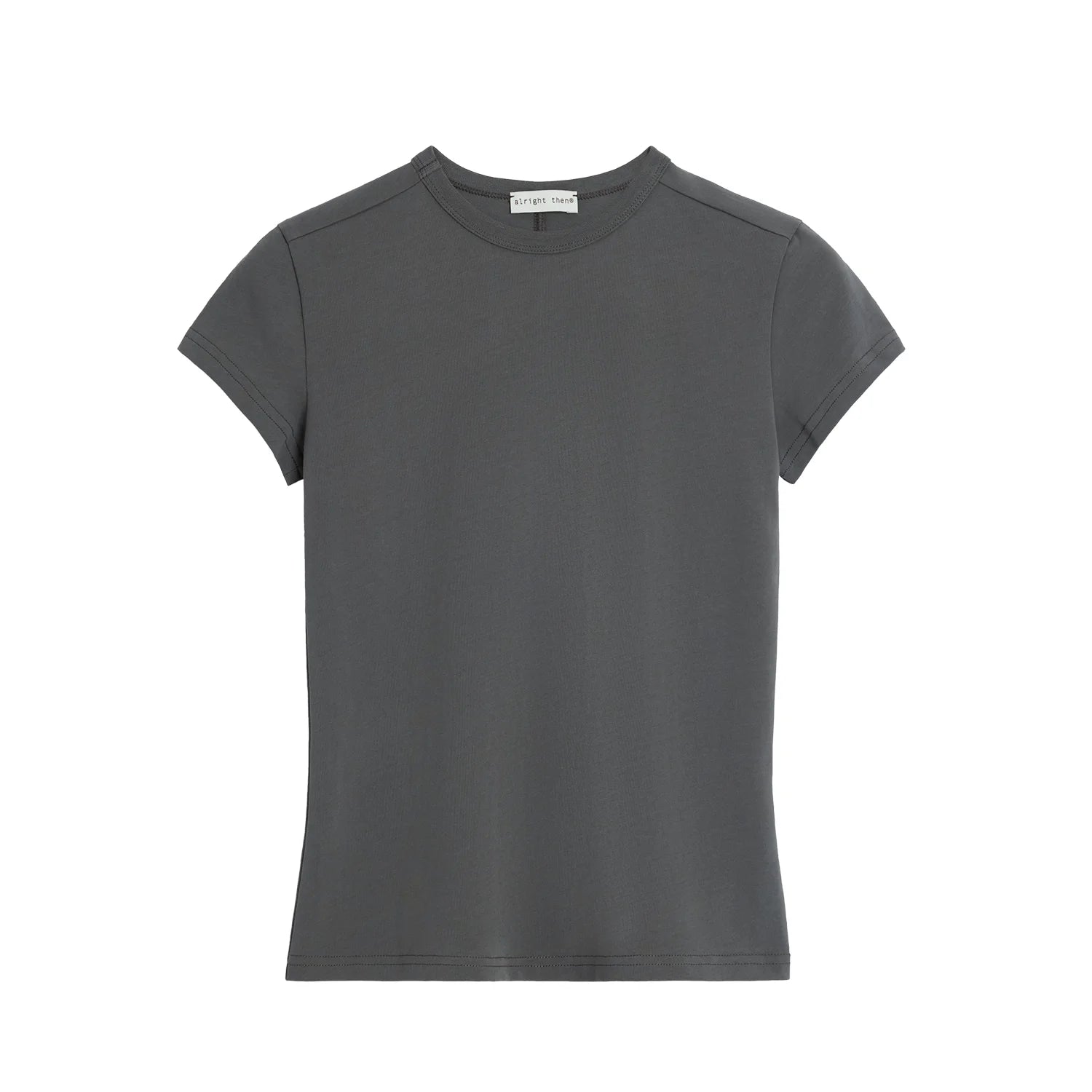 alright then Women's Slim Fit Crew Neck Cotton T-Shirt - Short Sleeve