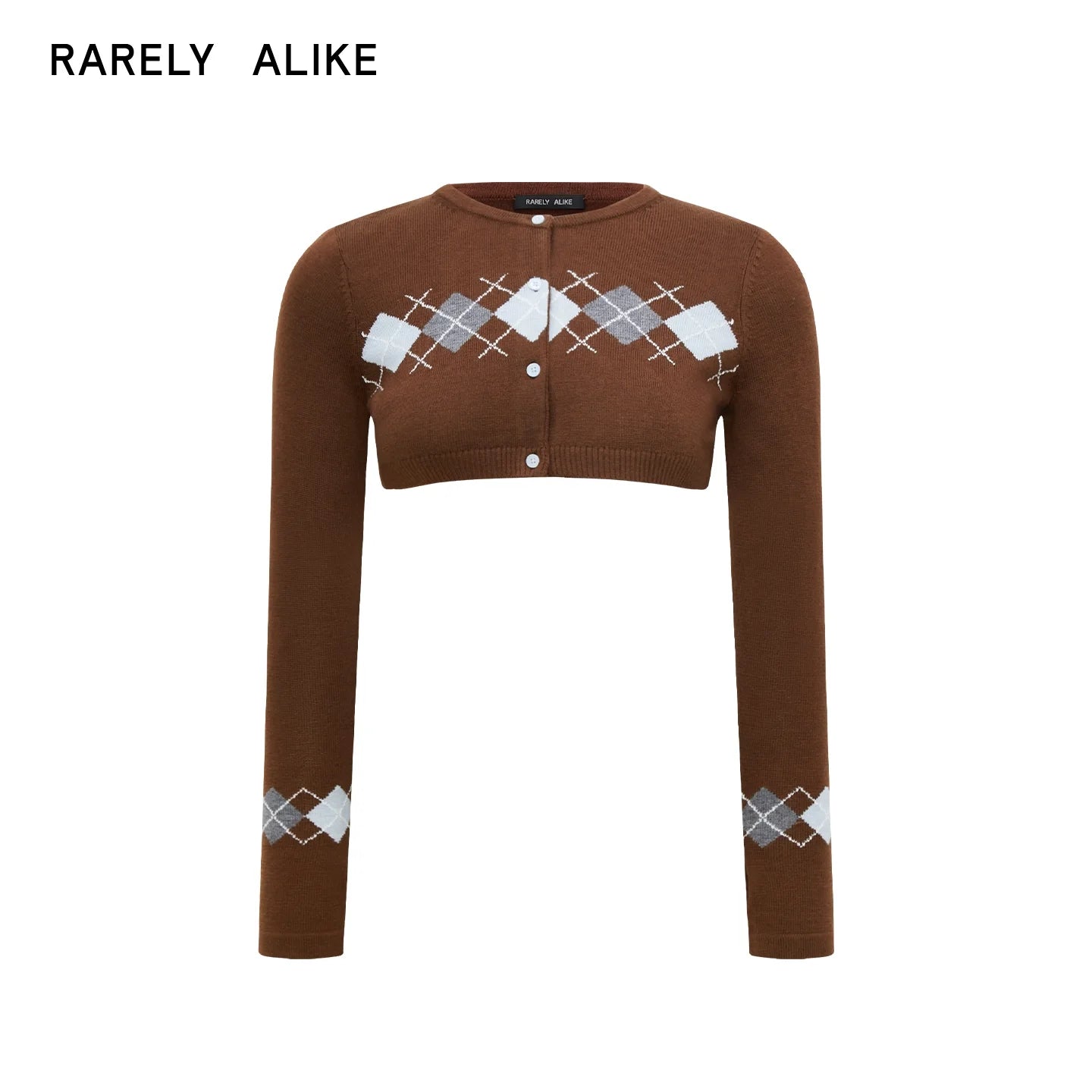 RARELY ALIKE Argyle Knit Cardigan and Camisole Set