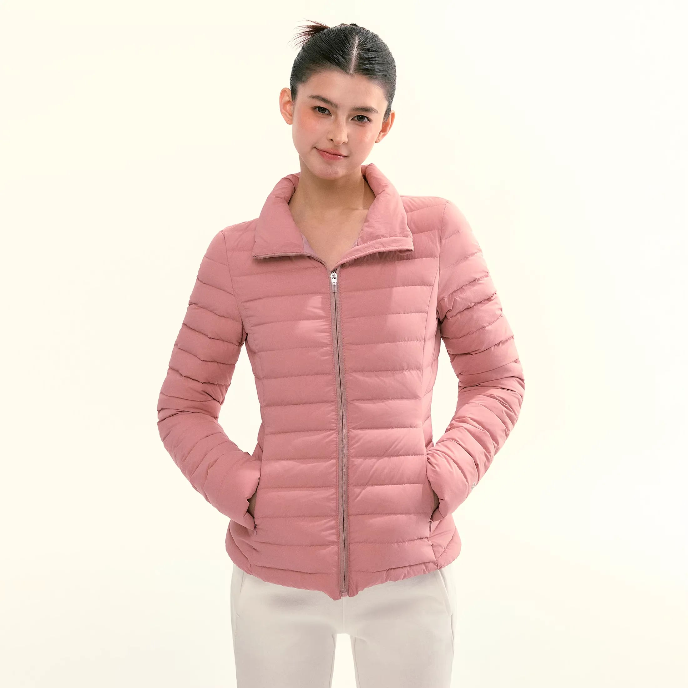 ARISEISM Women's Slim Fit Stand Collar Down Jacket - Lightweight Quilted Winter Coat