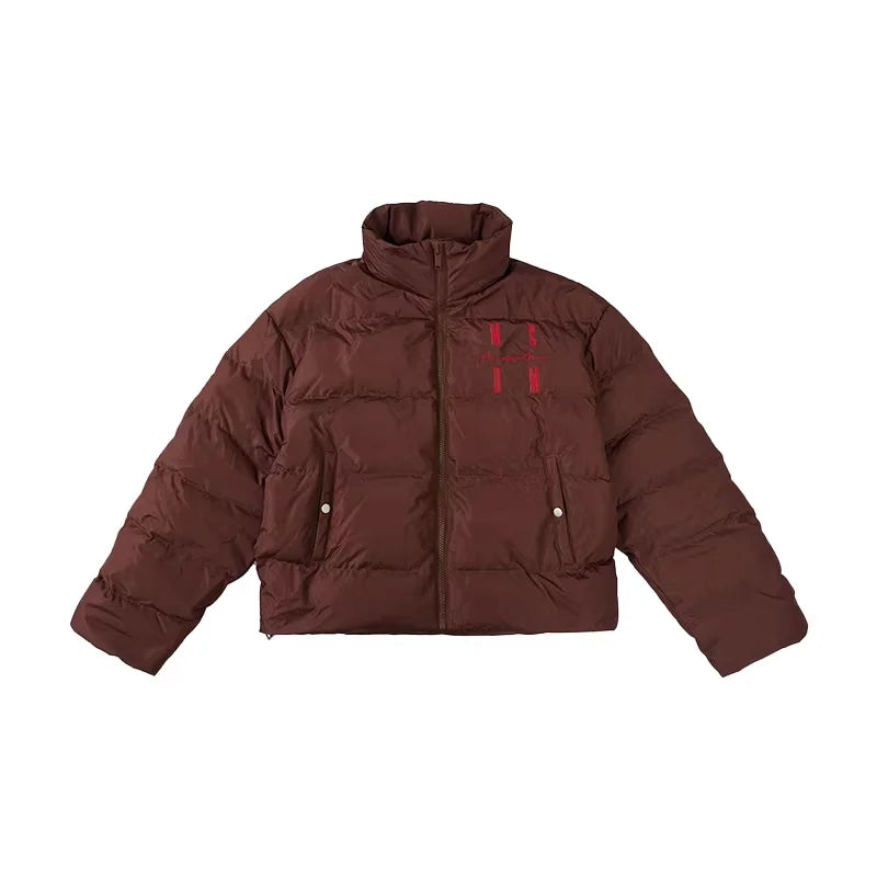 MEDM 90% Duck Down Embroidered Stand Collar Winter Jacket