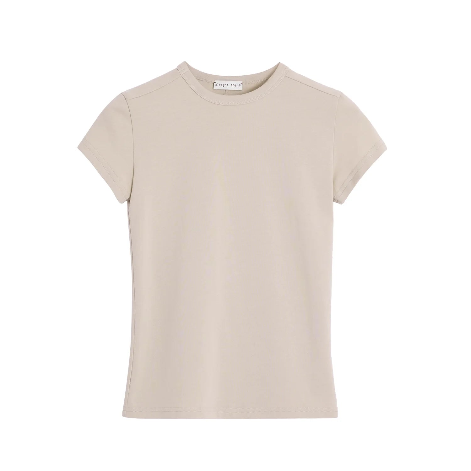 alright then Women's Slim Fit Crew Neck Cotton T-Shirt - Short Sleeve