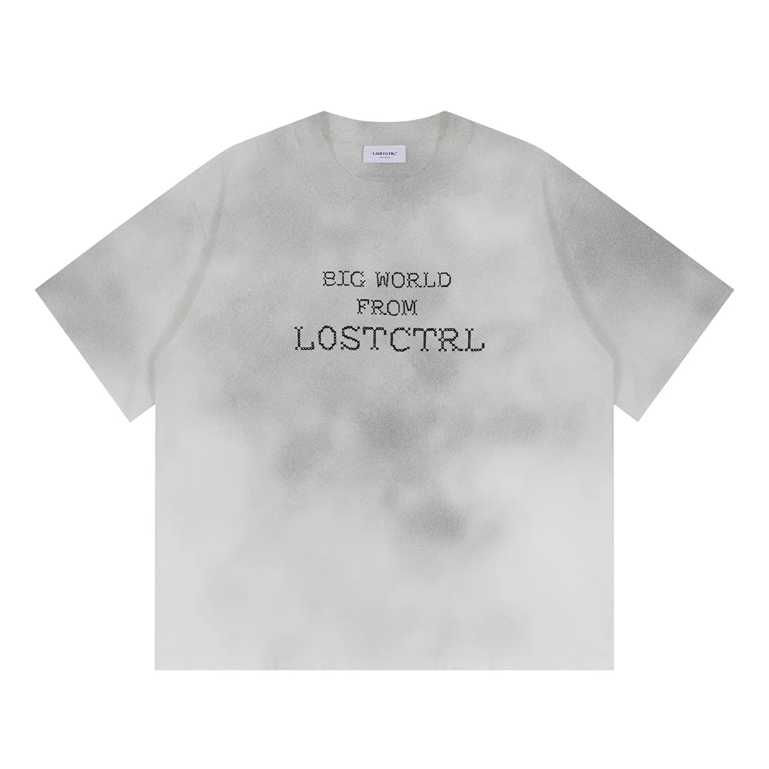 LOSTCTRL Men's Oversized Cross-Stitch Letter T-Shirt - Summer Streetwear