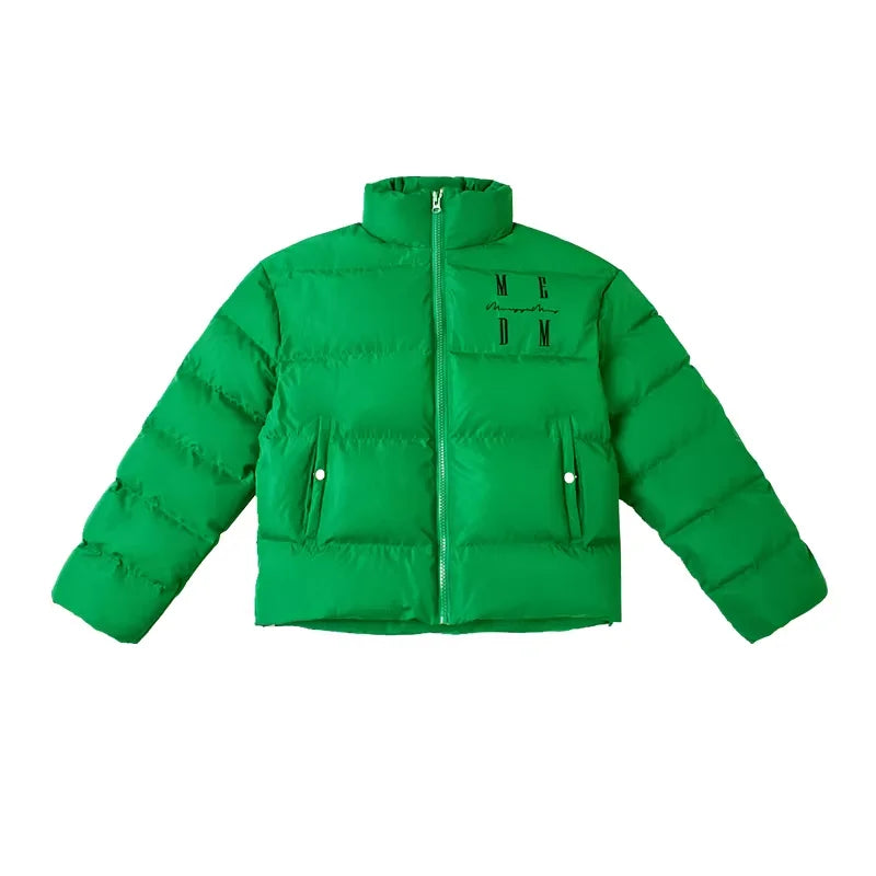MEDM 90% Duck Down Embroidered Stand Collar Winter Jacket