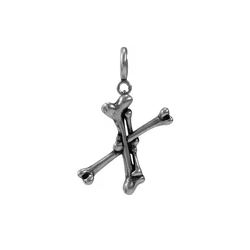 BLACKHEAD S925 Silver Skeleton Alphabet Letter Pendant Necklace Charm