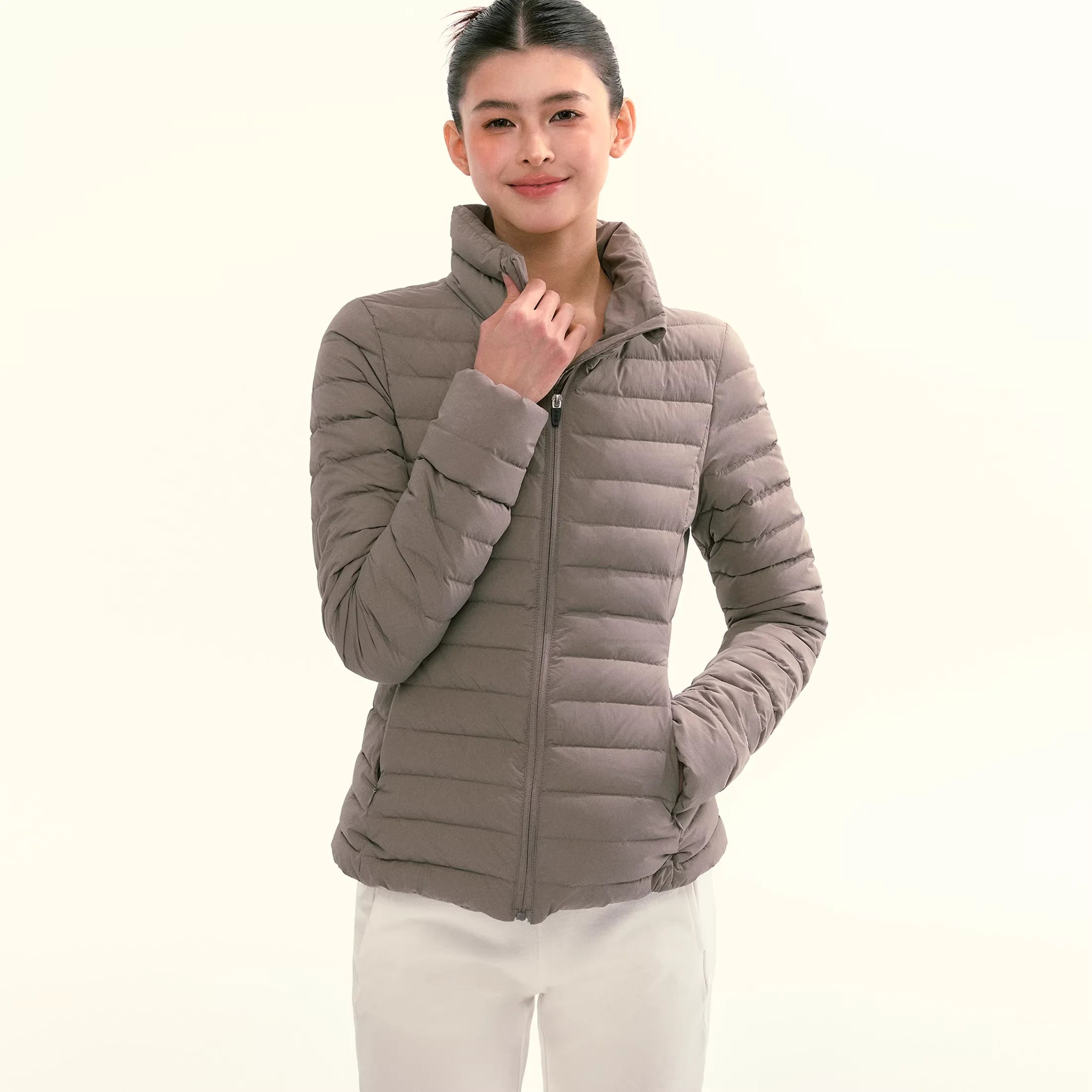 ARISEISM Women's Slim Fit Stand Collar Down Jacket - Lightweight Quilted Winter Coat