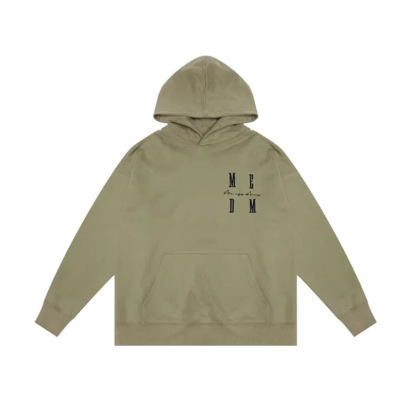 MEDM Unisex Oversized Embroidered Hoodie – Street Style Pullover