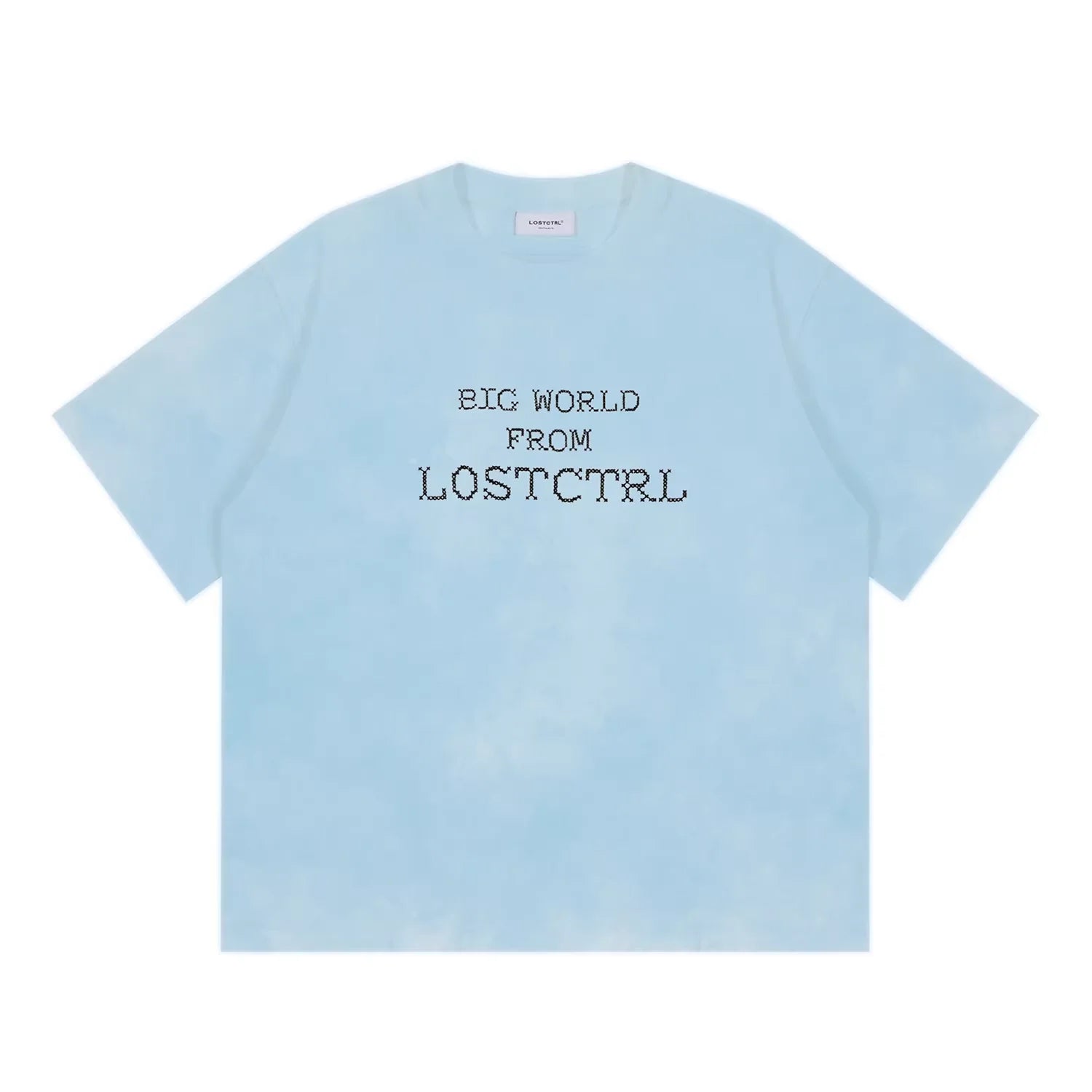 LOSTCTRL Men's Oversized Cross-Stitch Letter T-Shirt - Summer Streetwear