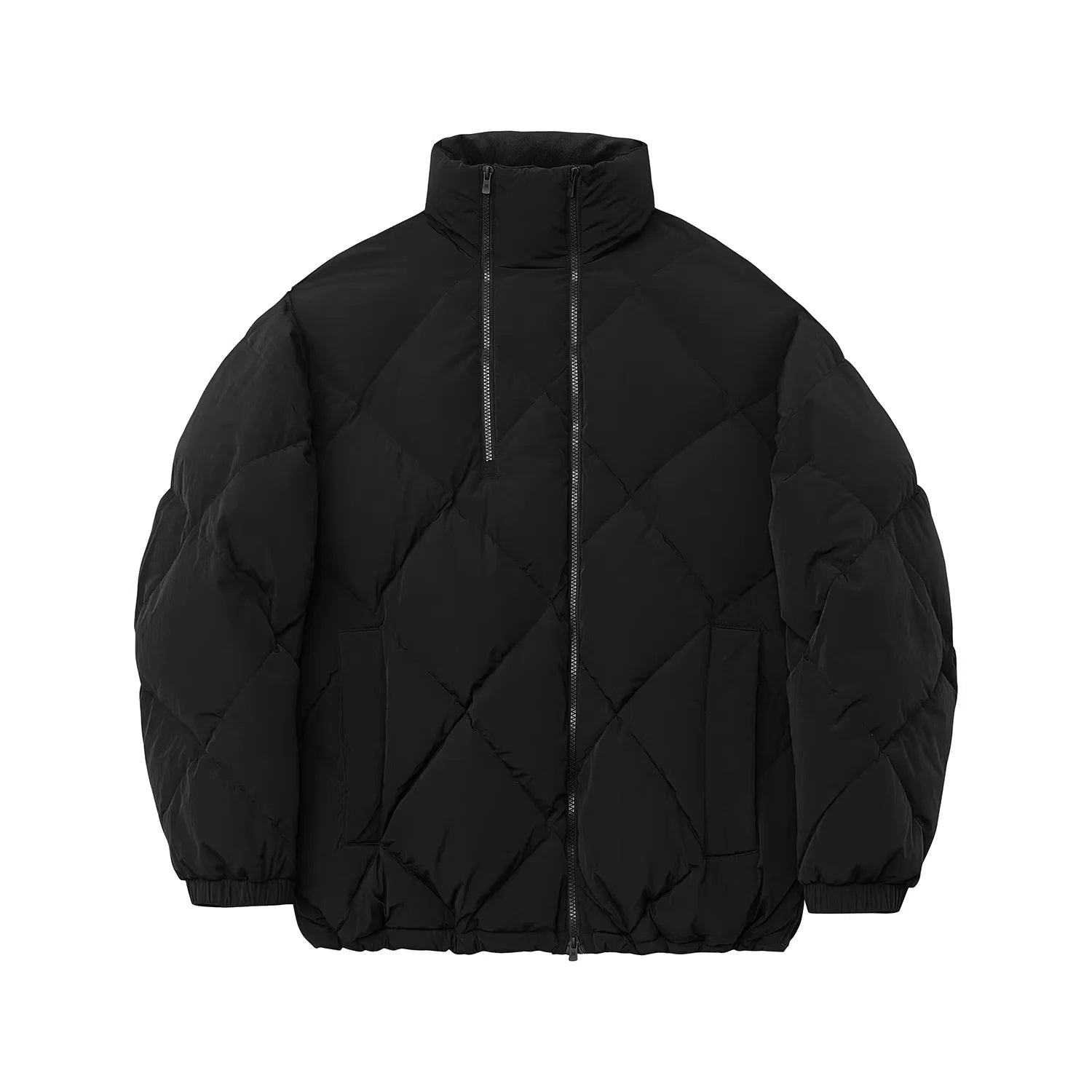 NANS Menswear Quilted Corduroy Down Jacket with Double Zipper