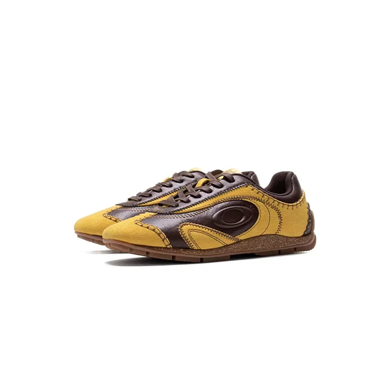 OLDORDER Retro German Trainer Sneakers - White and Blue Casual Women's Shoes