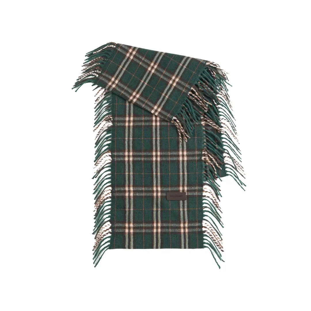 Simple Project Black and White Plaid Wool Scarf