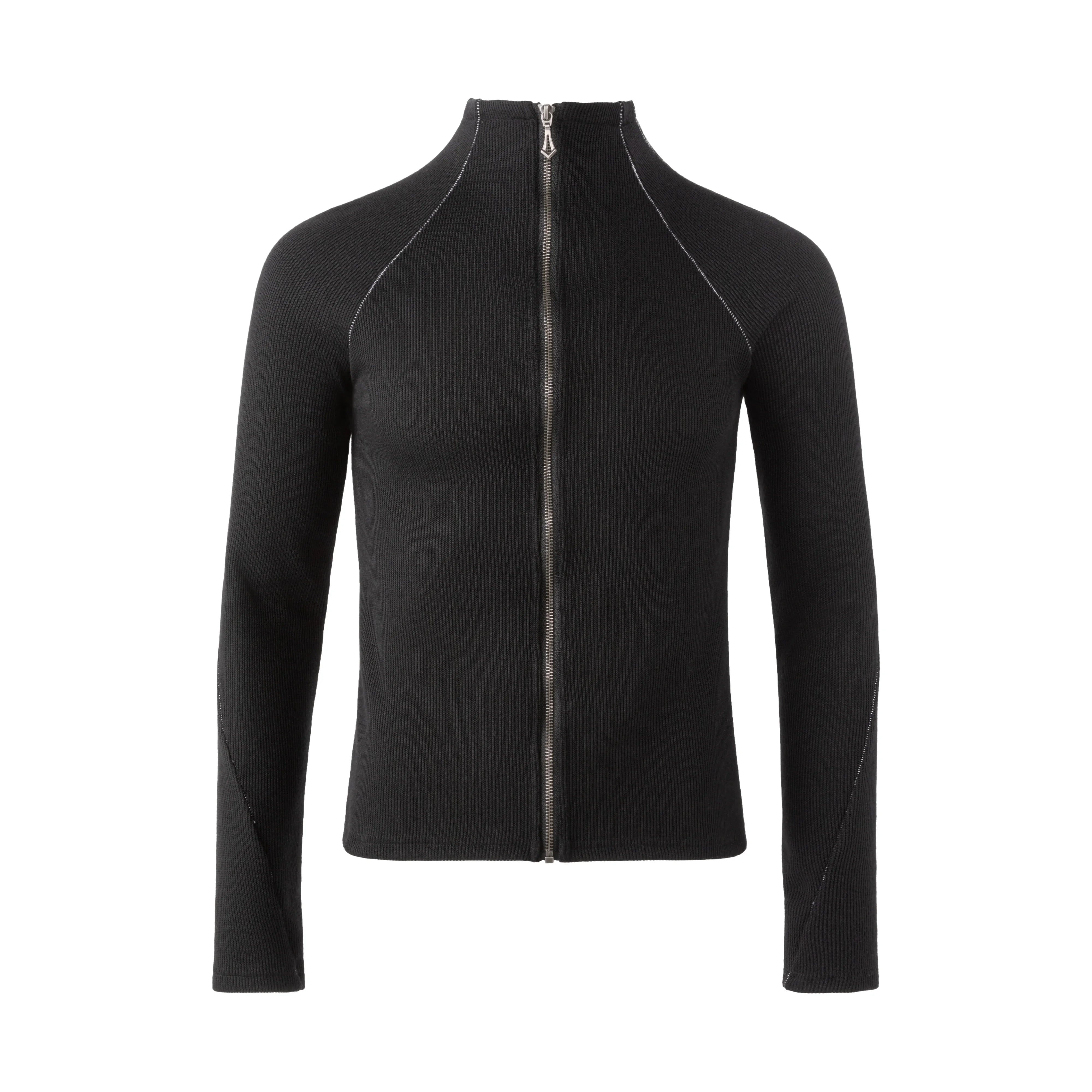 Y OFFICIAL Men's Slim Fit Ribbed Long Sleeve Top with Seam Detailing