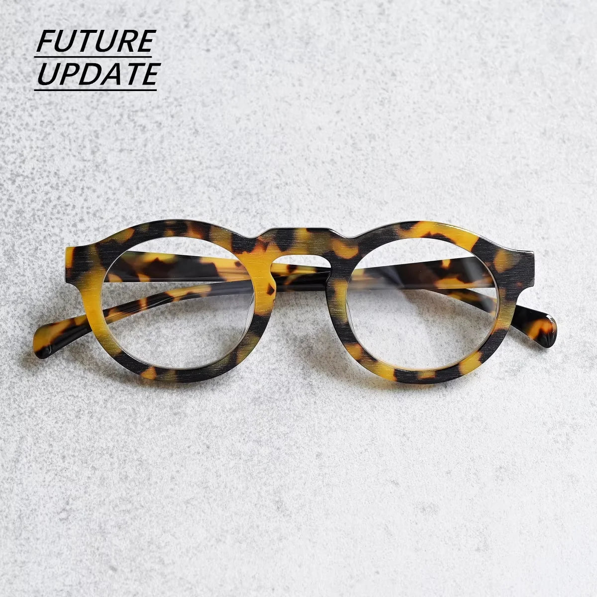 FUTURE UPDATE Retro Y2K Thick Round Tortoiseshell Eyeglass Frames - Unisex