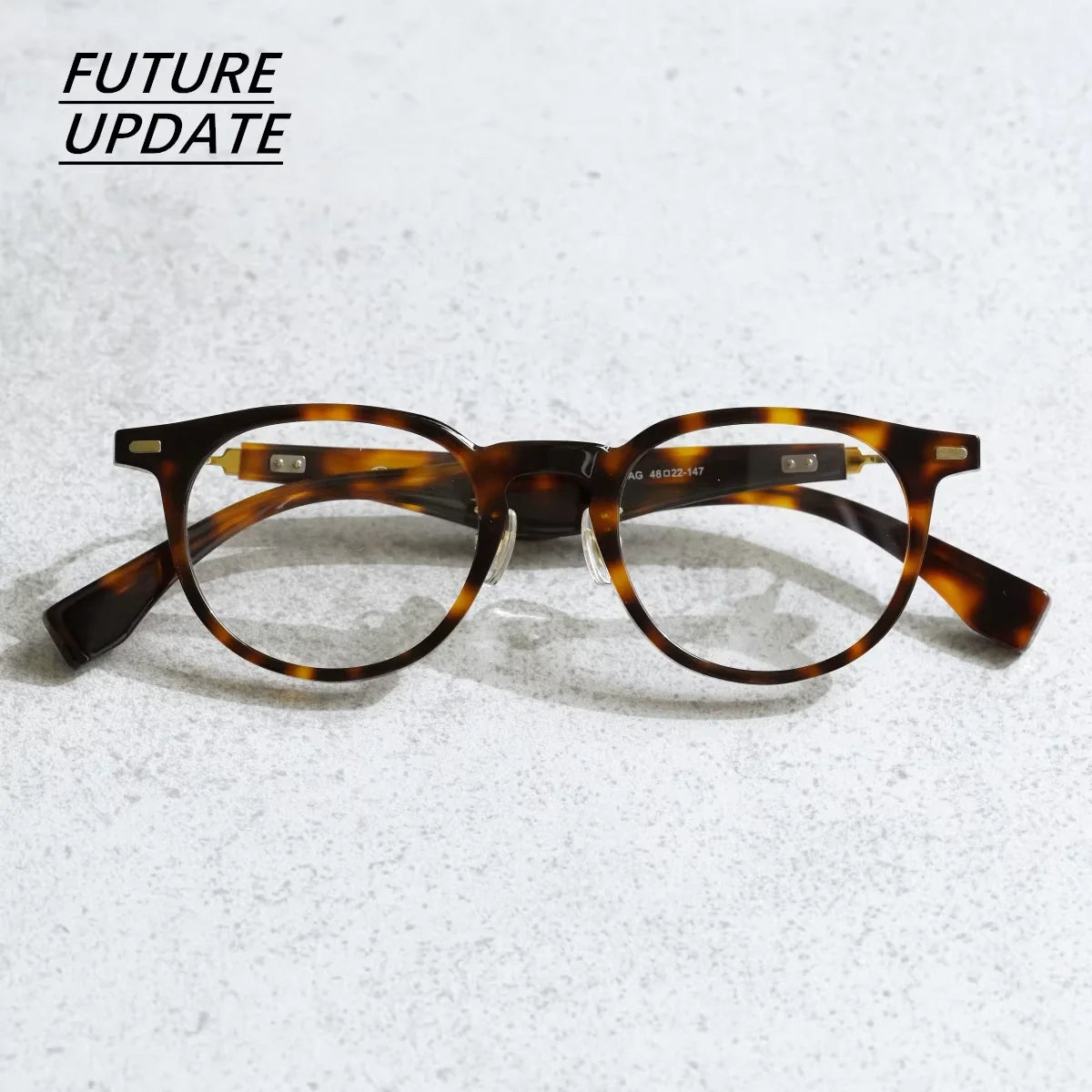 FUTURE UPDATE Retro Tortoiseshell Oval Eyeglass Frames for Men and Women