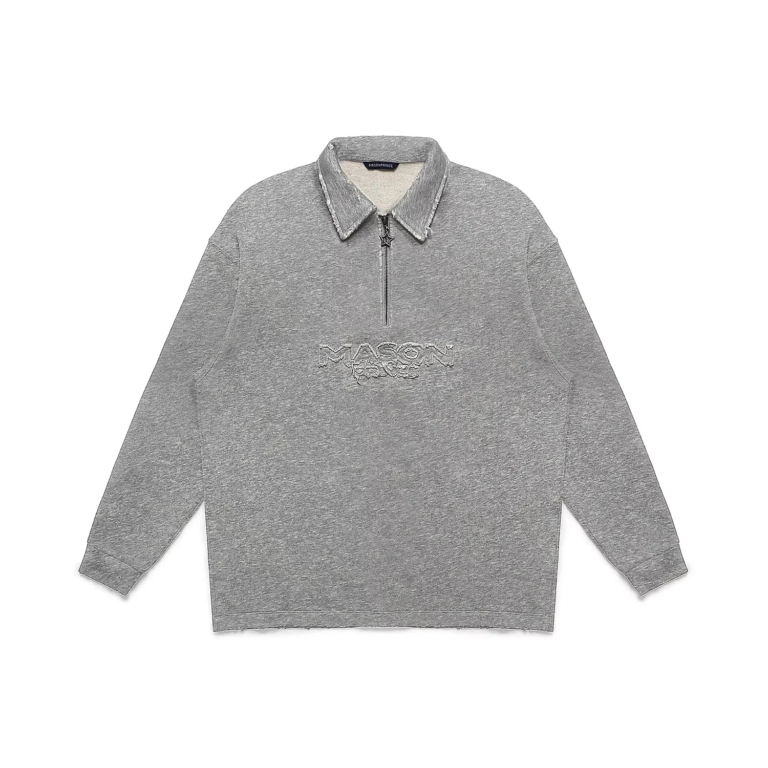 MASONPRINCE Men's Terry Knit Half-Zip Polo Sweatshirt