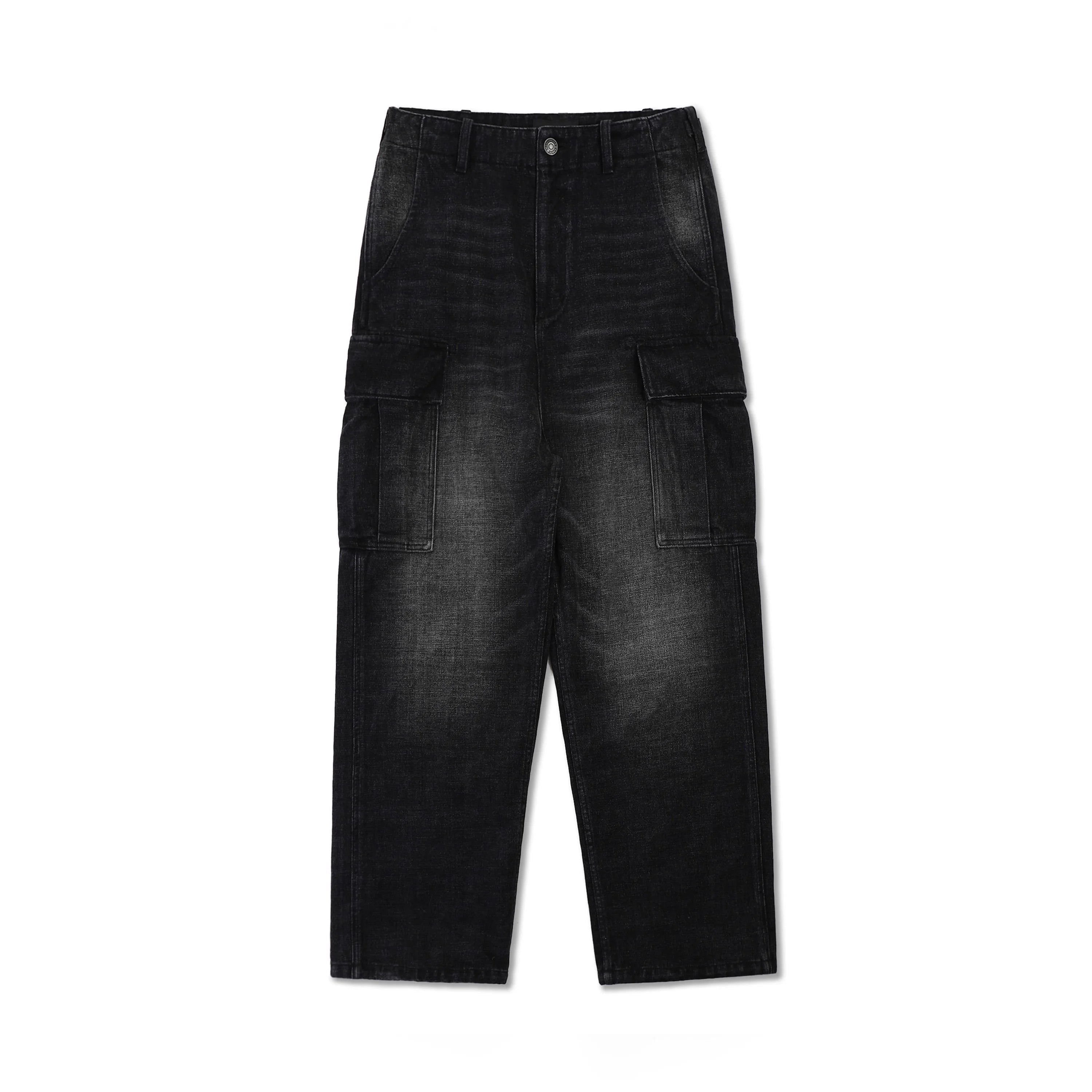 MASONPRINCE Distressed Fleece-Lined Workwear Cargo Jeans