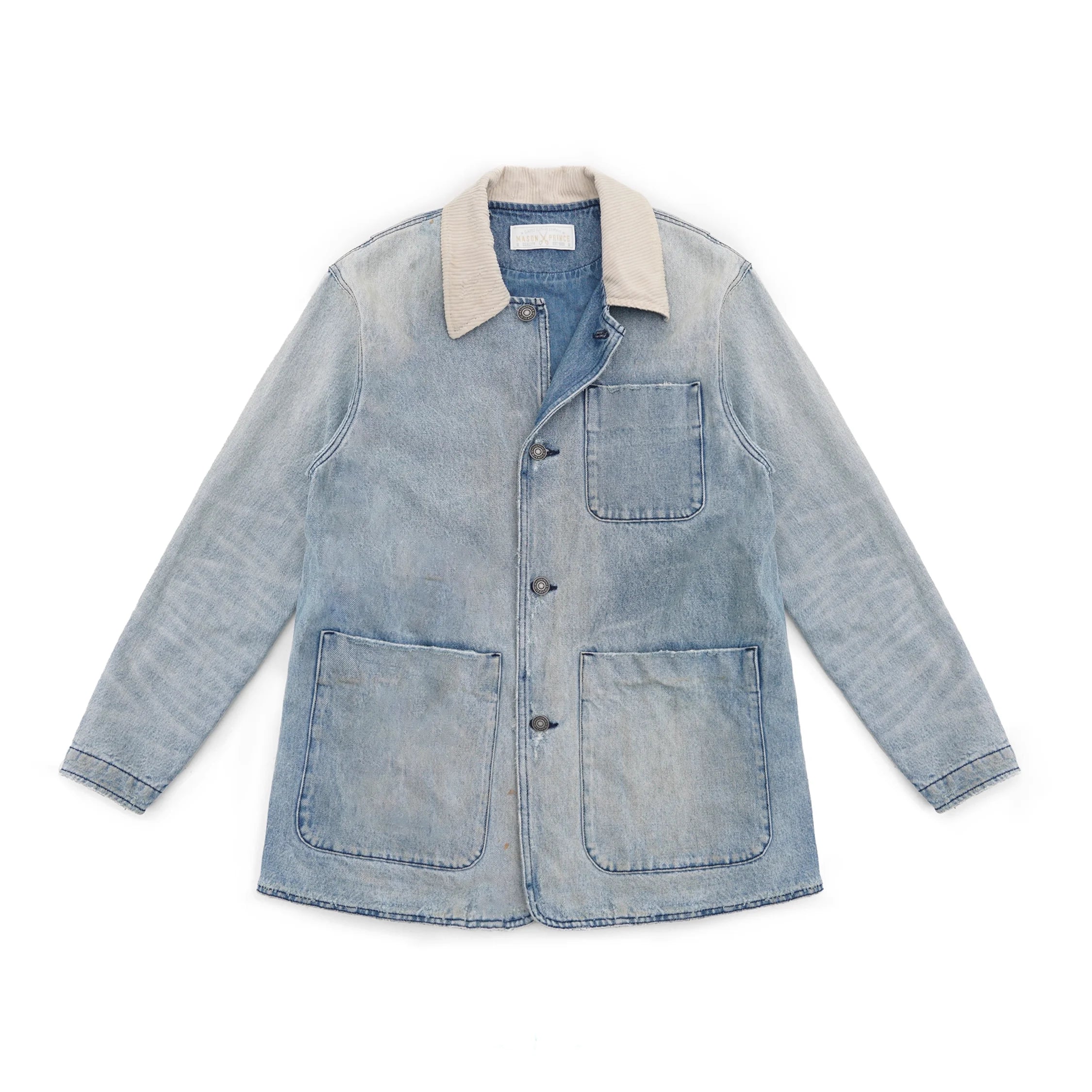 MASONPRINCE Vintage Patchwork Denim Jacket with Corduroy Collar