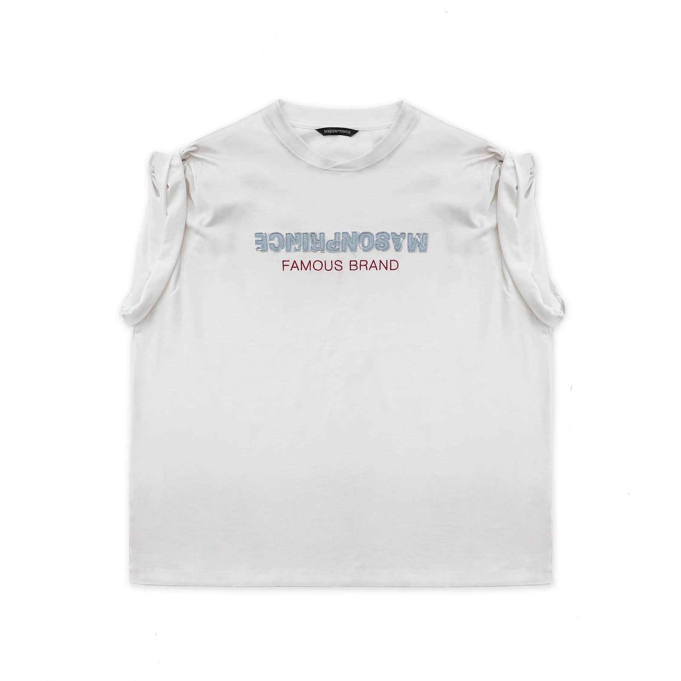 MASONPRINCE Layered Collar Reversible Embroidered Sleeveless Tee