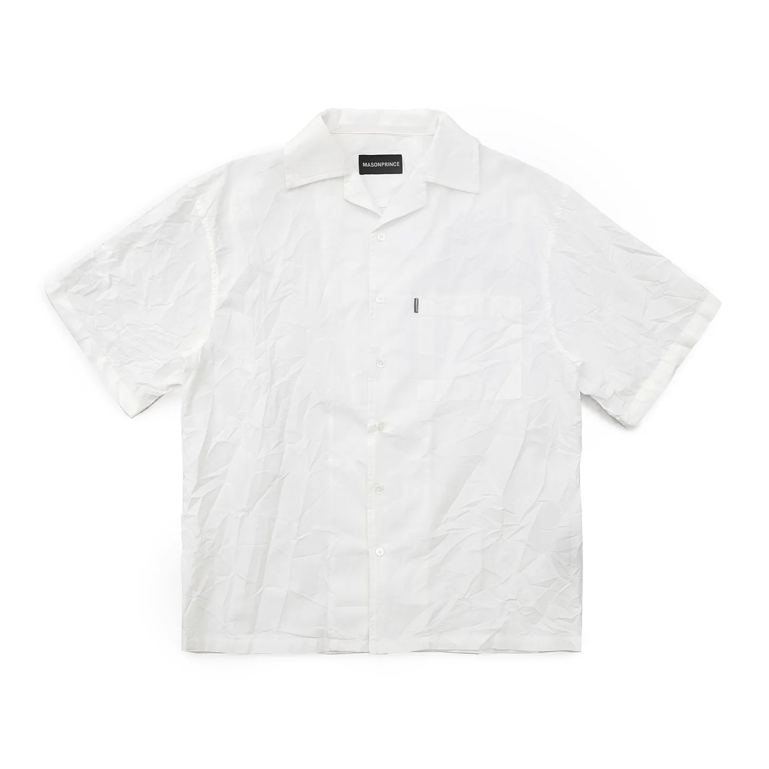 MASONPRINCE Linen Tencel Crinkle Short Sleeve Vacation Shirt