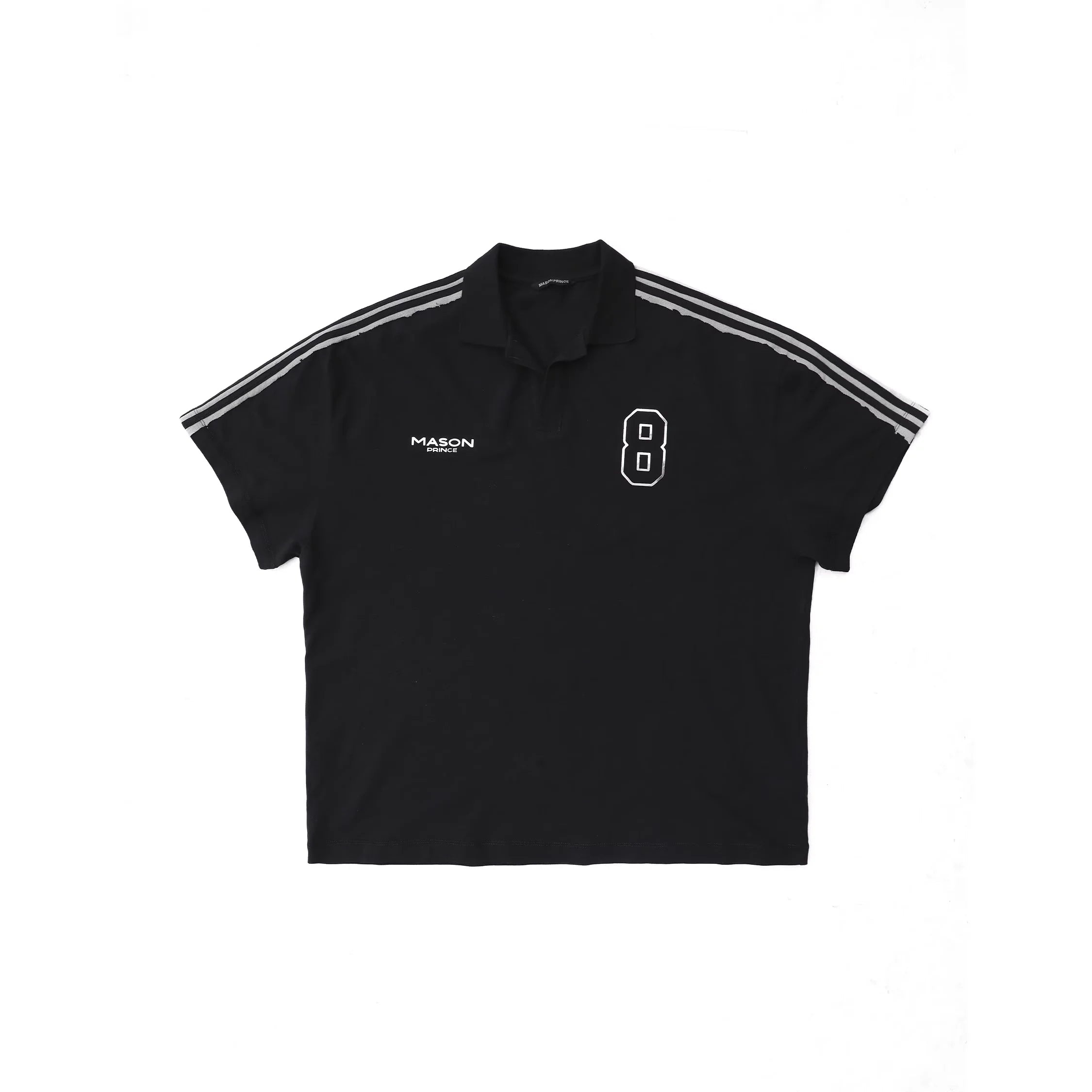MASONPRINCE Retro Stripe Polo Shirt with Badge Detail