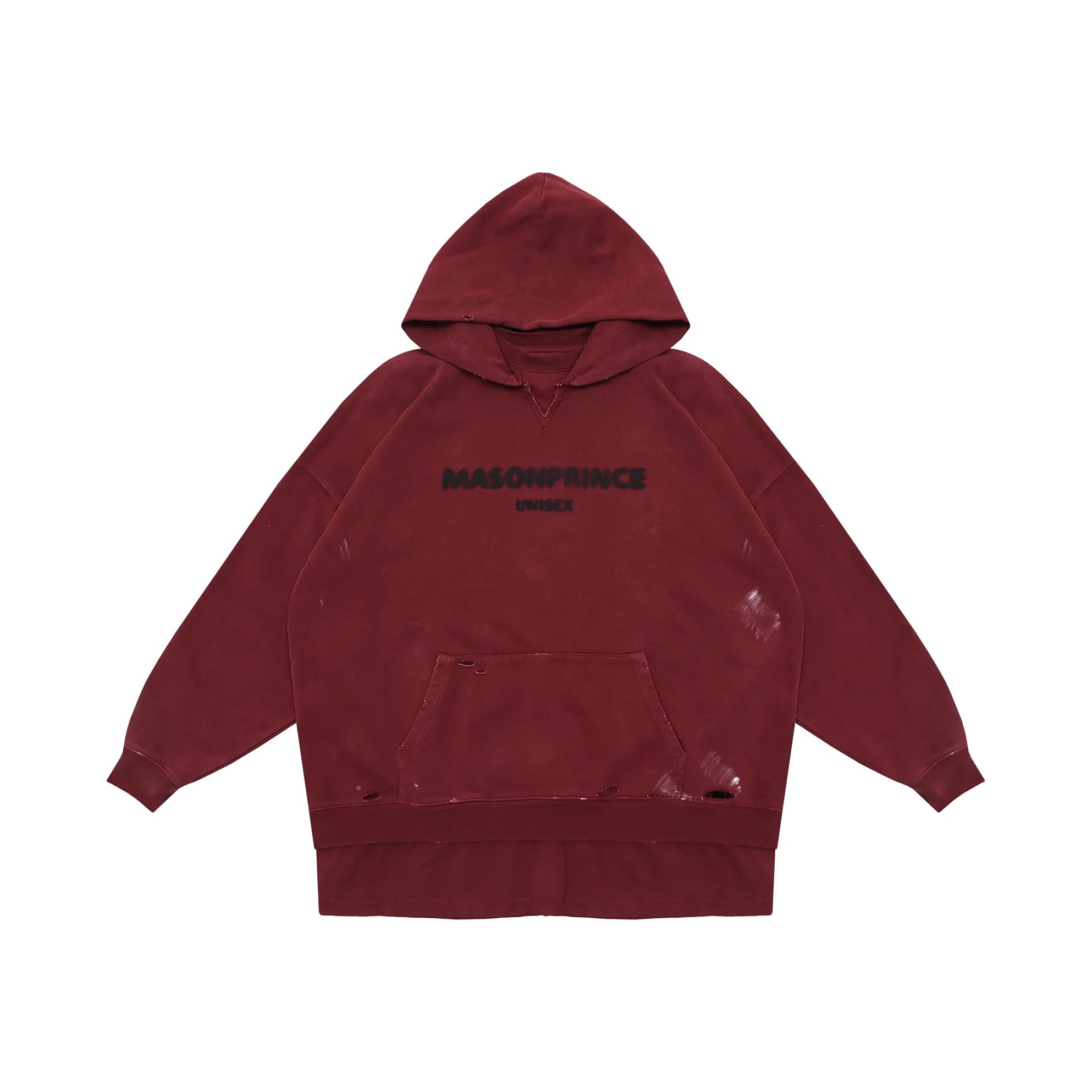 MASONPRINCE Unisex Layered Look Faux Two-Piece Hooded Sweatshirt