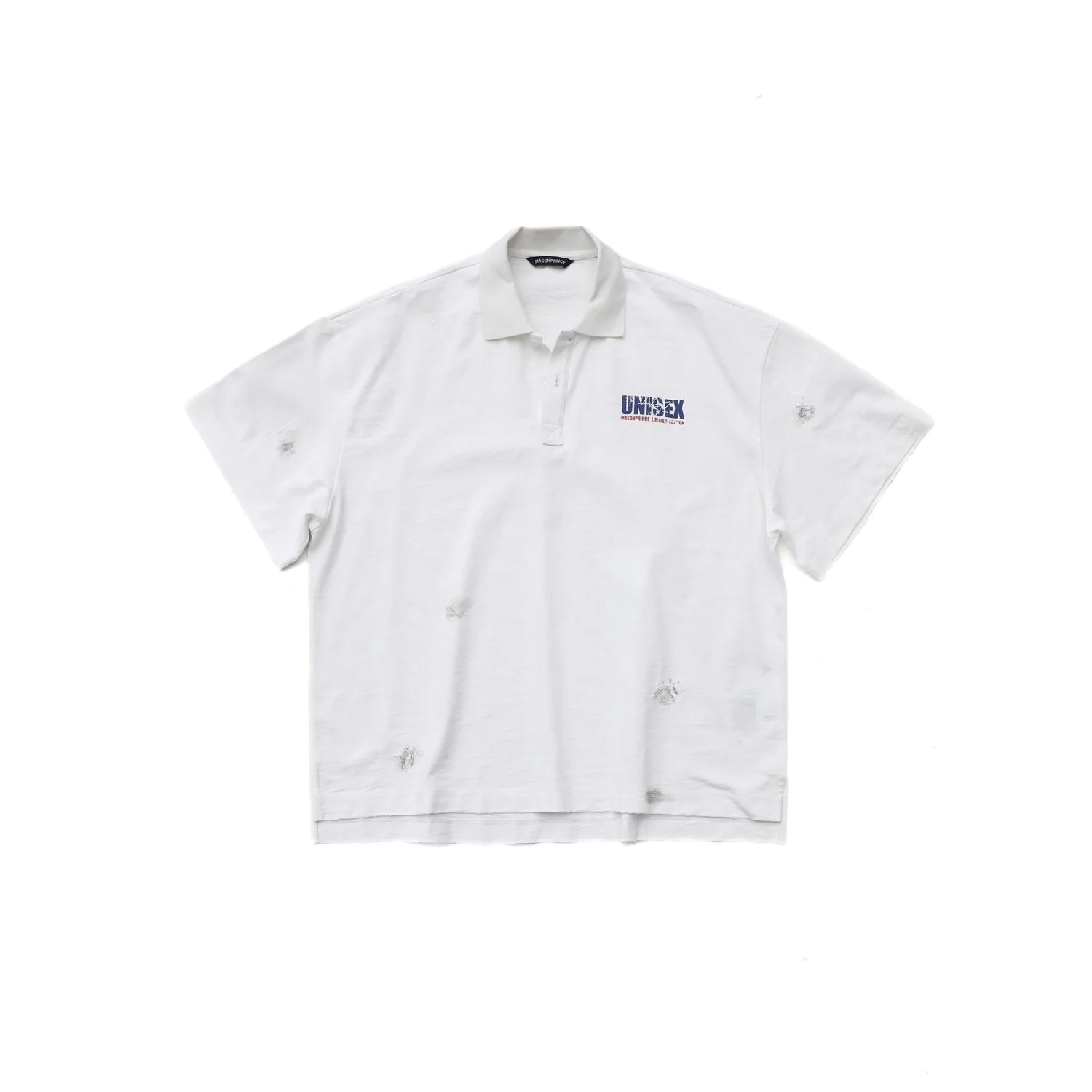 MASONPRINCE Unisex Distressed Slub Polo Shirt