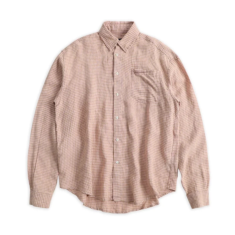 MASONPRINCE Linen Plaid Button-Up Shirt