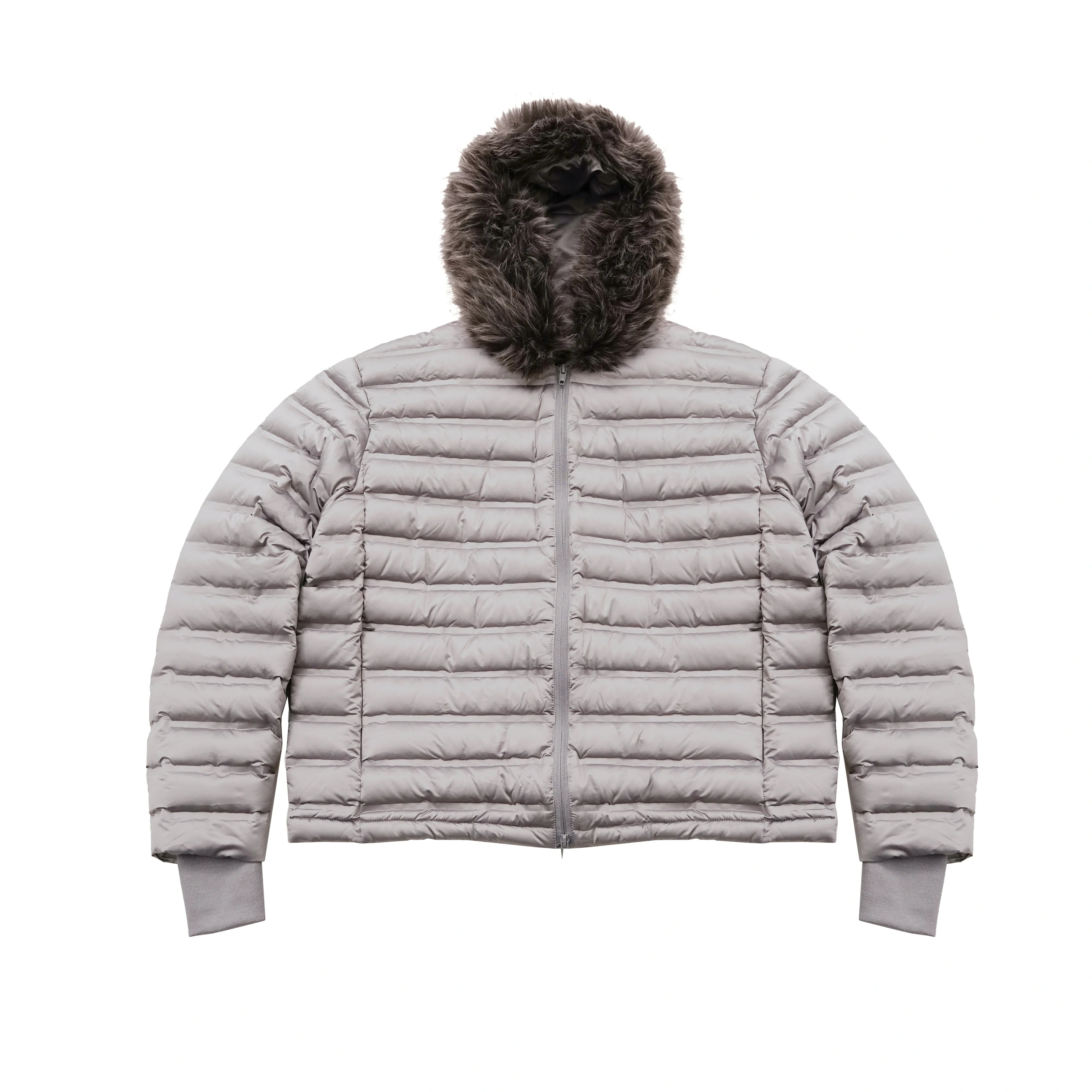 MASONPRINCE Women's Quilted Hooded Down Jacket with Faux Fur Collar