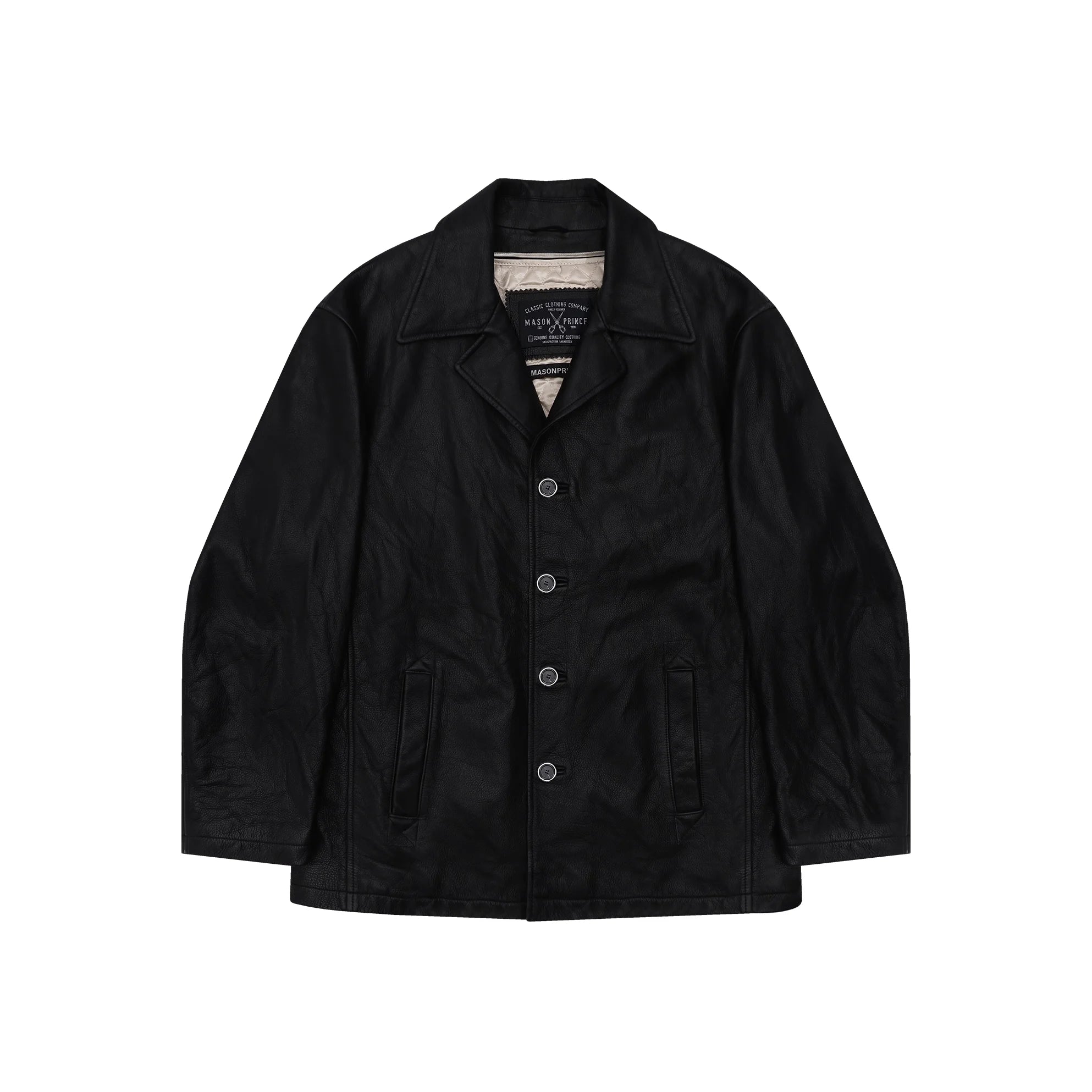 MASONPRINCE Clean-Cut Distressed Leather Quilted Blazer