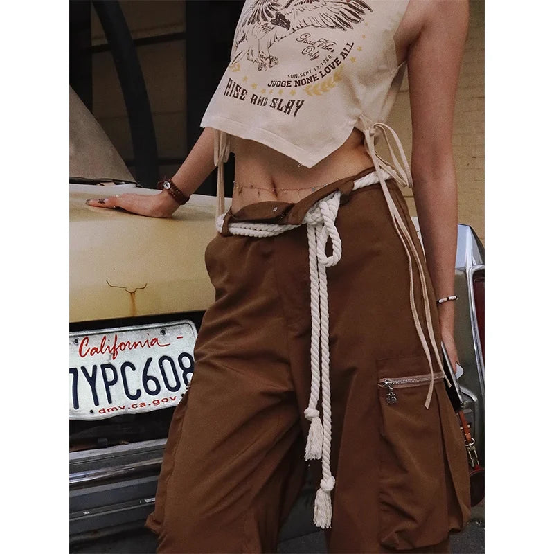 BeerBro Retro Hemp Rope Waist Belt with Tassels