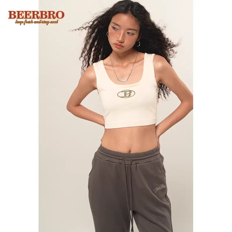 BeerBro Gradient Knit Cardigan and Logo Tube Top Set